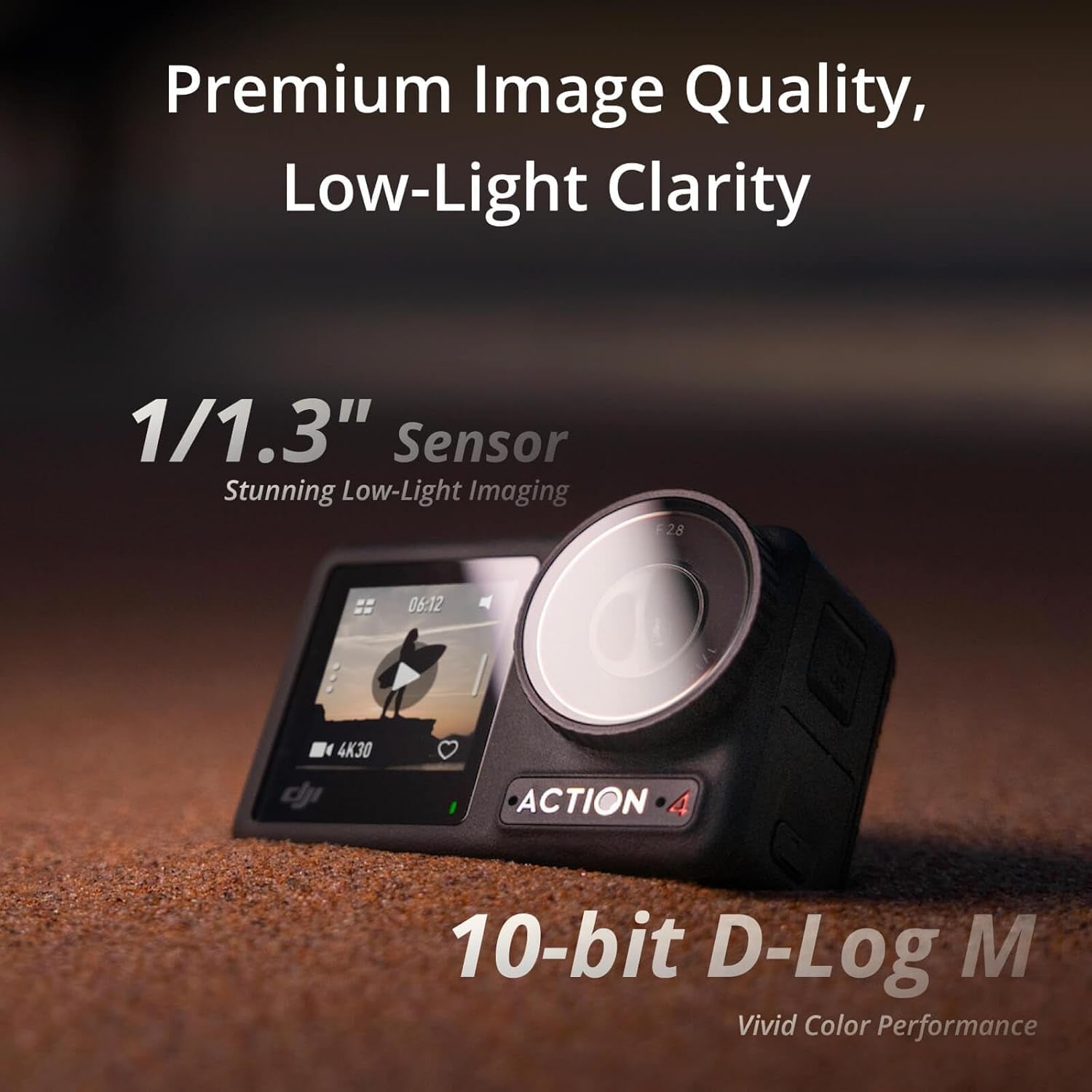 Osmo Action 4 Standard Combo, 4K/120Fps Waterproof Action Camera with a 1/1.3-Inch Sensor, Stunning Low-Light Imaging,10-Bit & D-Log M Color Performance, Long-Lasting 160 Mins, Outdoor Camera
