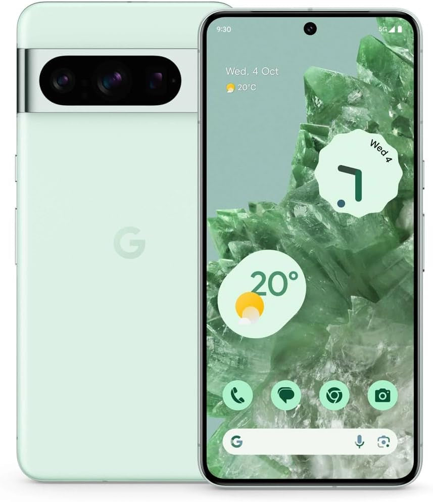 Pixel 8 Pro - Unlocked Android Smartphone with Telephoto Lens and Super Actua Display - 24-Hour Battery - Mint - 128 GB