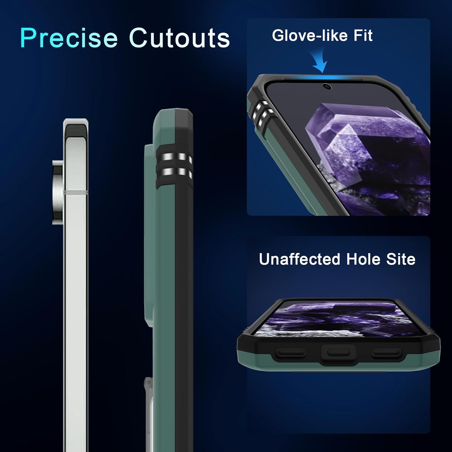 Case for Google Pixel 10/10 Pro with Slide Camera Cover+Screen Protector(1 Pack), Rotated Ring Kickstand Military Grade Shockproof Protective Cover-Green