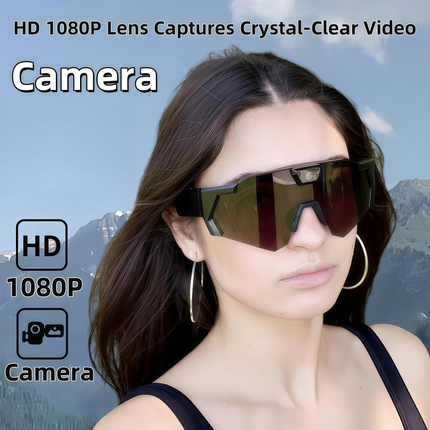 Lentes con cámara inteligente para deportes al aire libre, grabación de vídeo HD