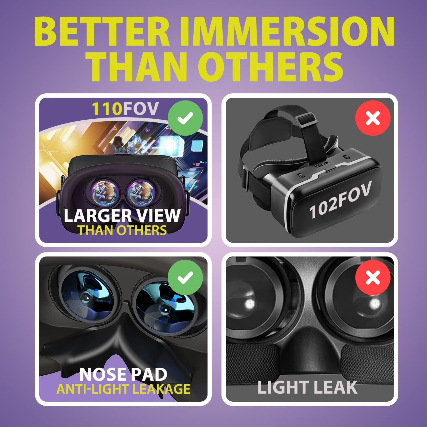 Gafas de realidad virtual V5 para teléfono con controlador, lentes HD con protección contra ojos azules, campo de visión de 110°, compatibles con iPhone 17/16/15/14/13/12/11, Samsung y Android - Negro