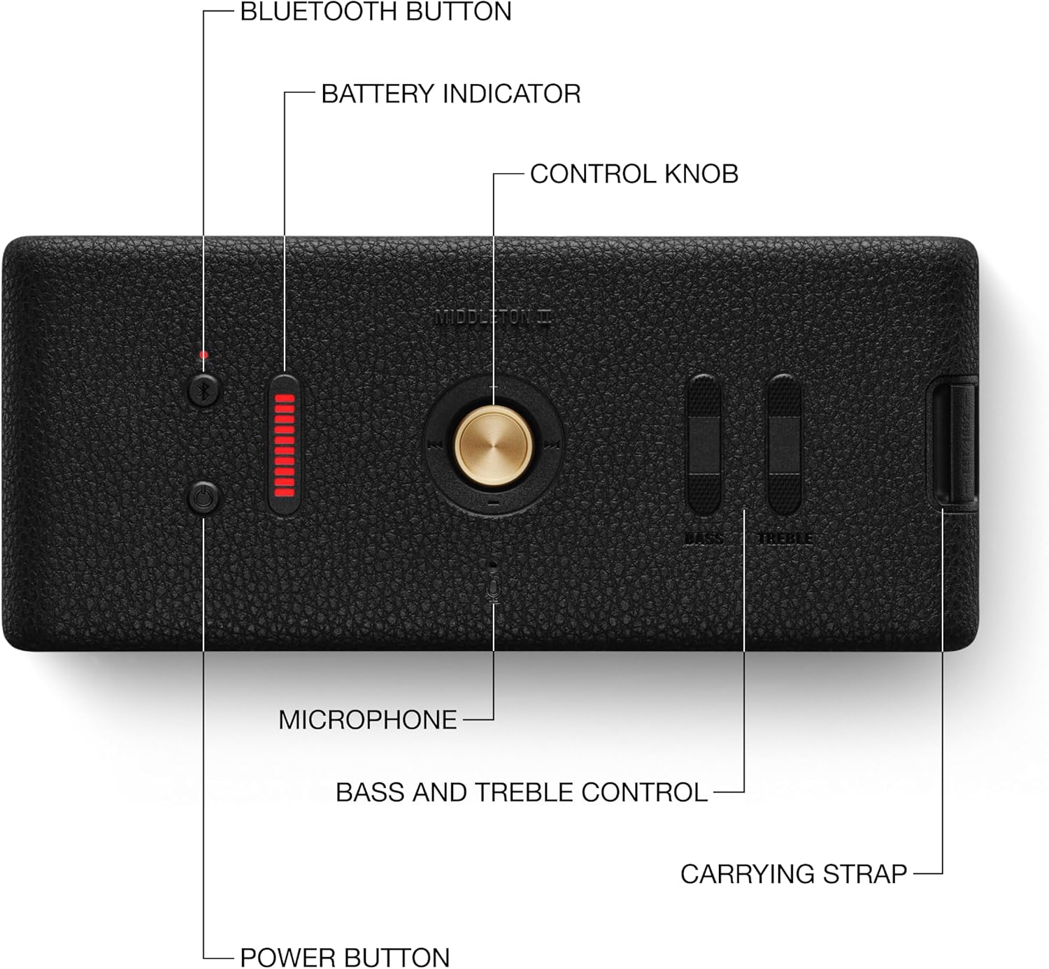 Marshall Middleton II | Altavoz Portátil IP67 con 30+ Horas