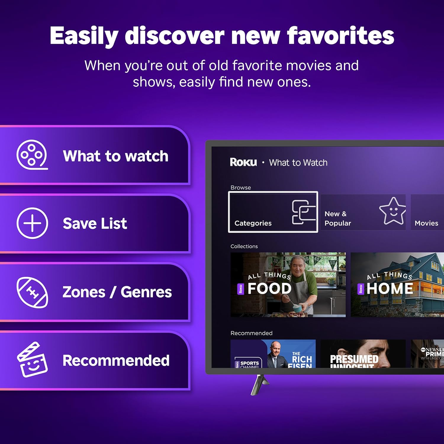 Roku Streaming Stick Plus 2025 - Dispositivo de transmisión Roku 4K y HDR para TV con control remoto por voz - TV gratis y en vivo