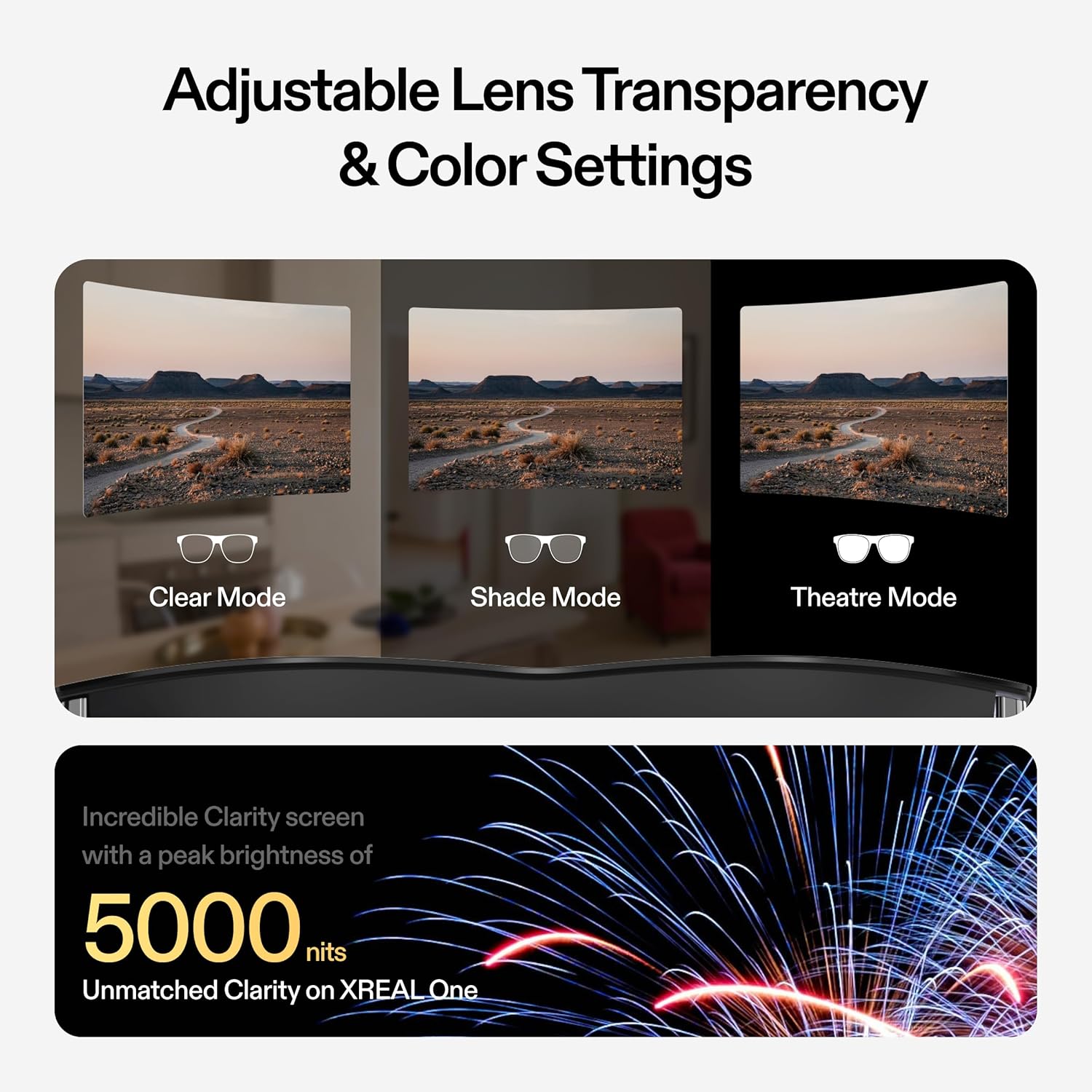 XREAL - Lentes AR ONE Pantalla Virtual 147" Micro-OLED con Chip X1 y Sonido Bose