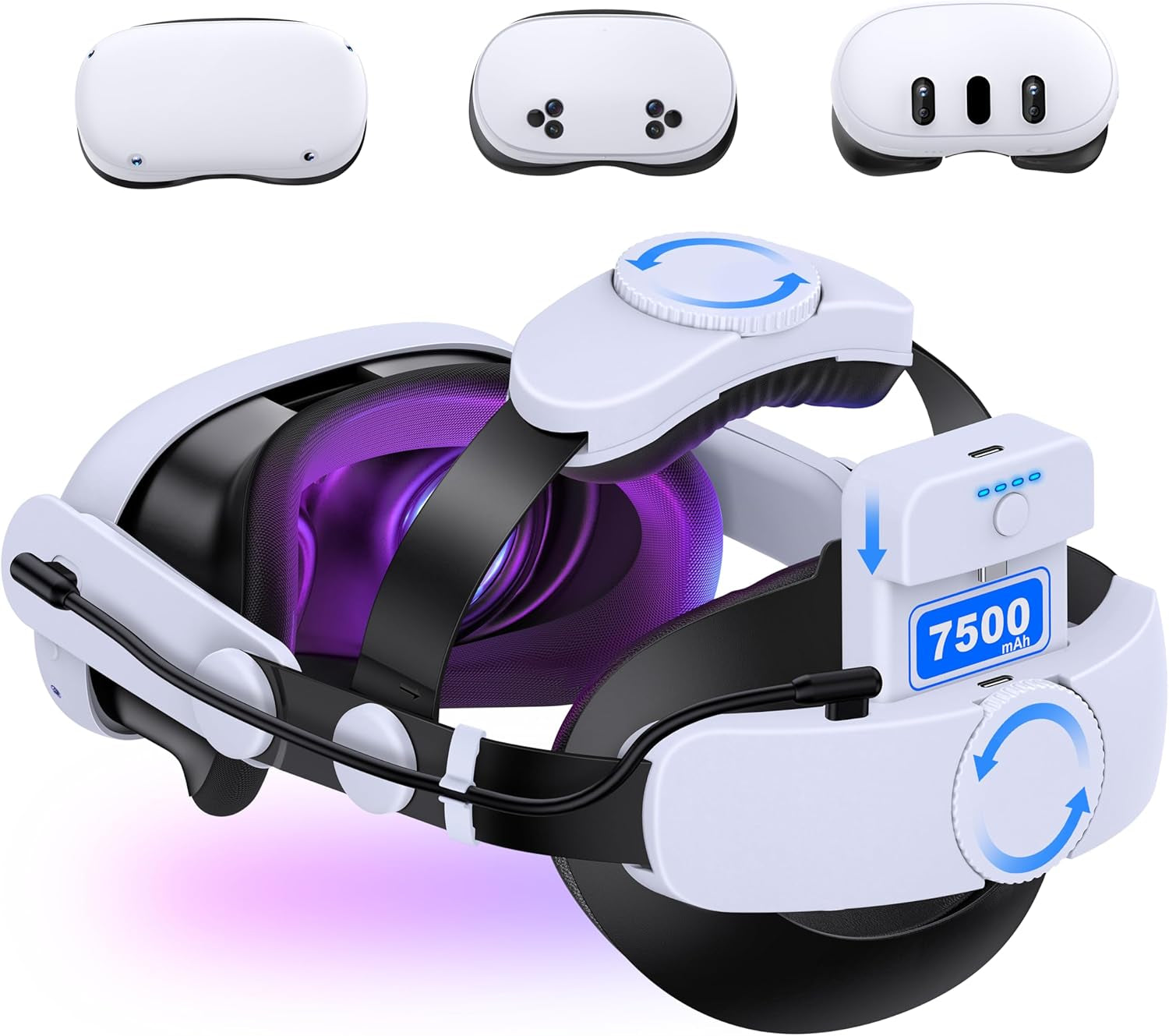 Comfort Head Strap for Meta Quest 3S/Quest 3/Quest 2 Head Strap, Double Knobs Adjustable Elite Strap Replacement,Vr Headset Accessories Strap Enhanced Support&Comfort&Reduce Pressure