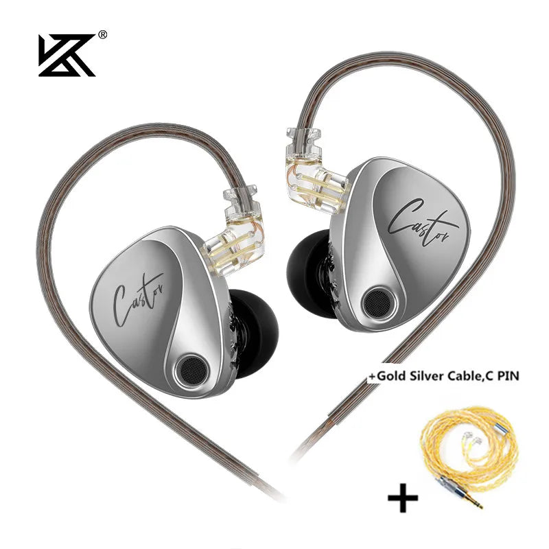 Audífonos KZ Castor 2DD | Sonido HiFi Profesional Sintonizable | Monitor In-Ear