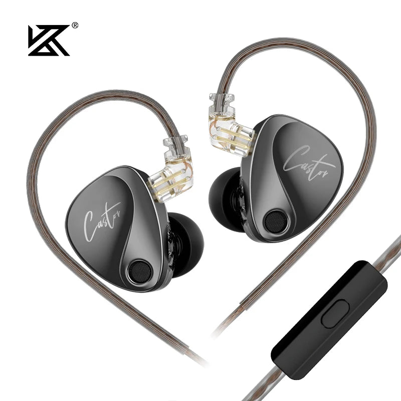 Audífonos KZ Castor 2DD | Sonido HiFi Profesional Sintonizable | Monitor In-Ear
