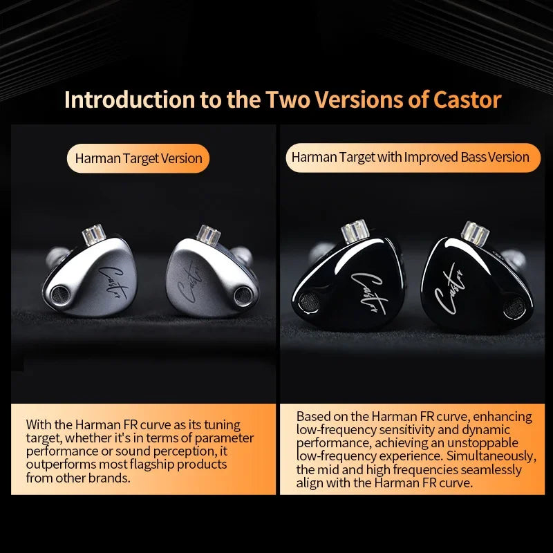 Audífonos KZ Castor 2DD | Sonido HiFi Profesional Sintonizable | Monitor In-Ear