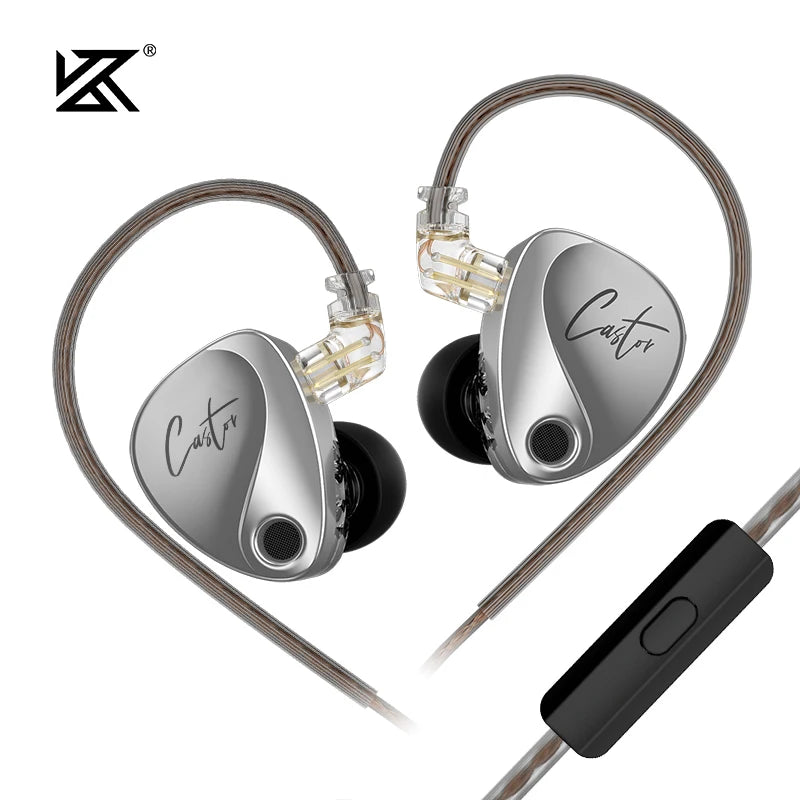 Audífonos KZ Castor 2DD | Sonido HiFi Profesional Sintonizable | Monitor In-Ear