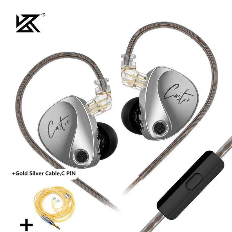 Audífonos KZ Castor 2DD | Sonido HiFi Profesional Sintonizable | Monitor In-Ear