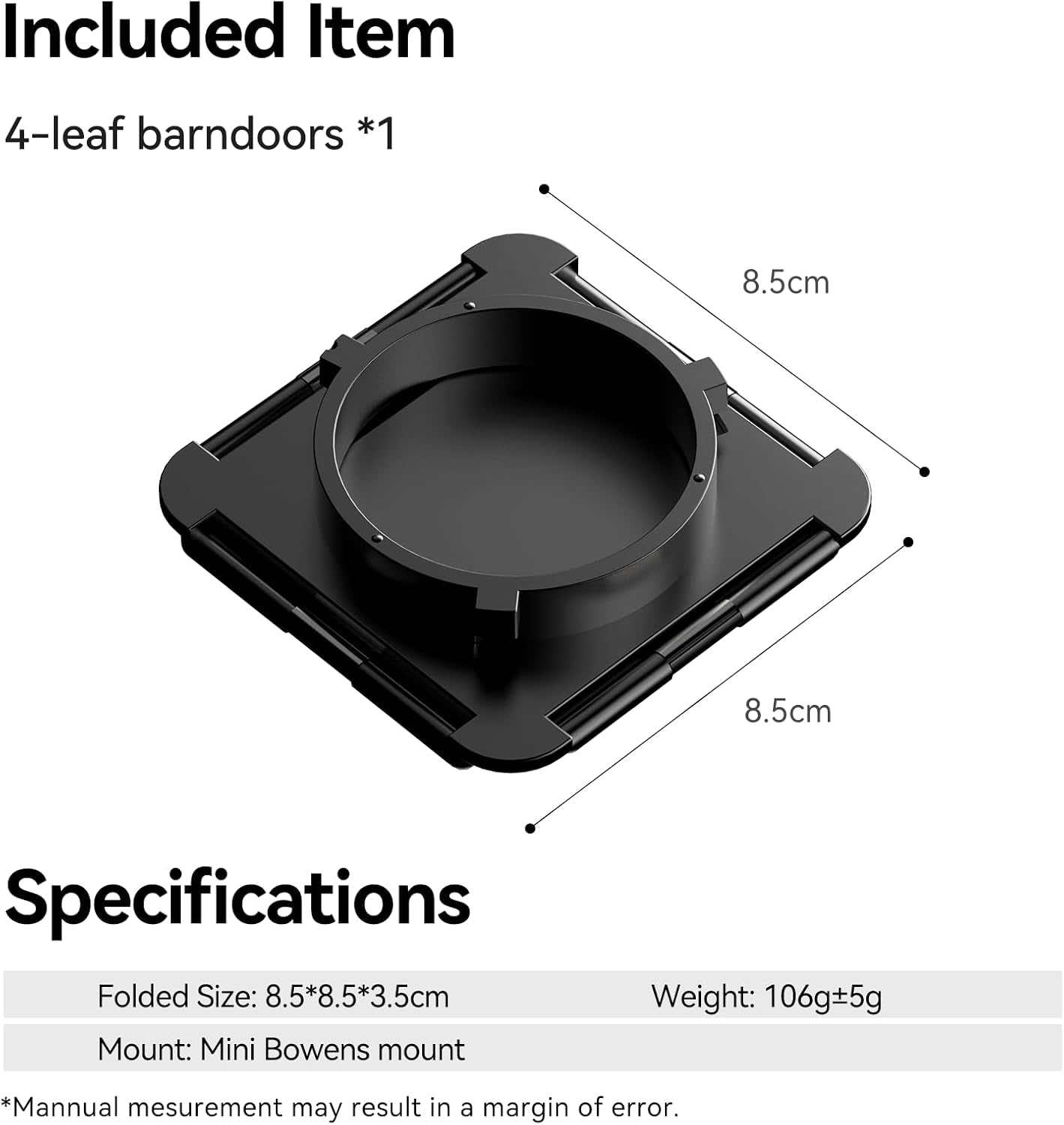 Four-Leaf Light Baffle for Ulanzi LT028 40W COB Light