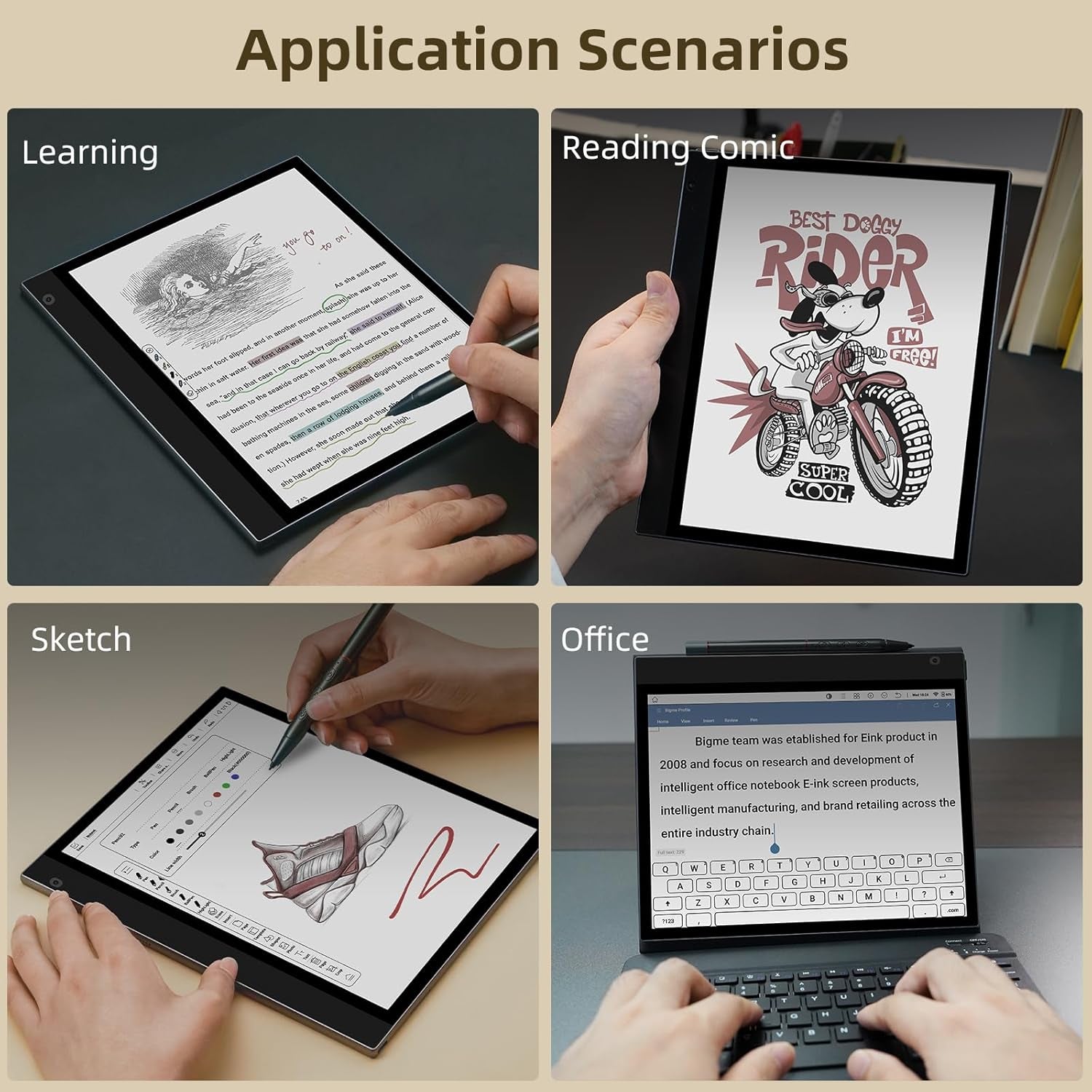 Inknote Color + Lite Eink Tablet 10.3" Ebook Reader 4G 64GB E-Reader for Reading and Writing Epaper Tablet Digital Notepad with Stylus and Cover