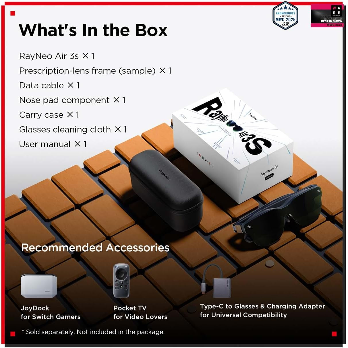 Air 3S AR/XR Glasses, 201" 120Hz FHD Hueview Display, Portable AR Video Eyewear Gaming Glasses for Iphone 16/15, Android, Mac, Switch, PS5, Steam Deck - Next-Gen Wearable Theater