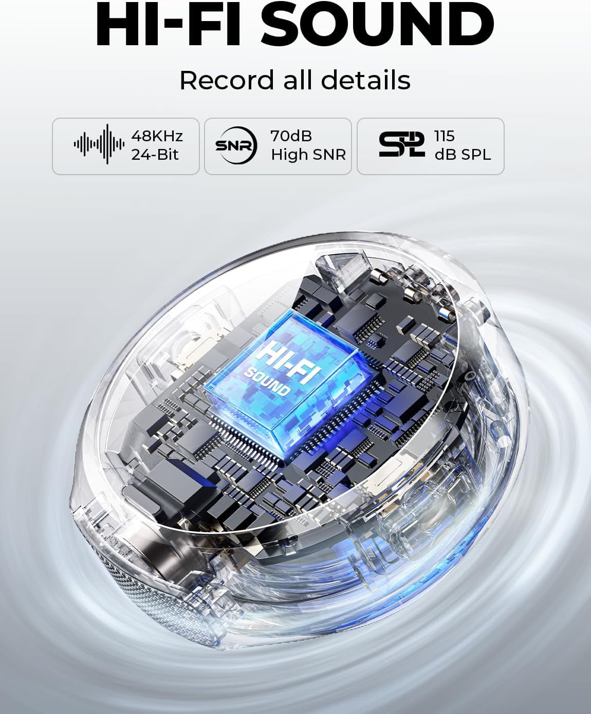 Lark M2 Wireless Microphone for Iphone/Camera/Android/Pc, 48Khz/24-Bit High Fidelity Audio, 300M Range, Noise Cancelling, 40H Use, Youtube, Vlog, Streaming (2TX + 3RX + Charging Case)