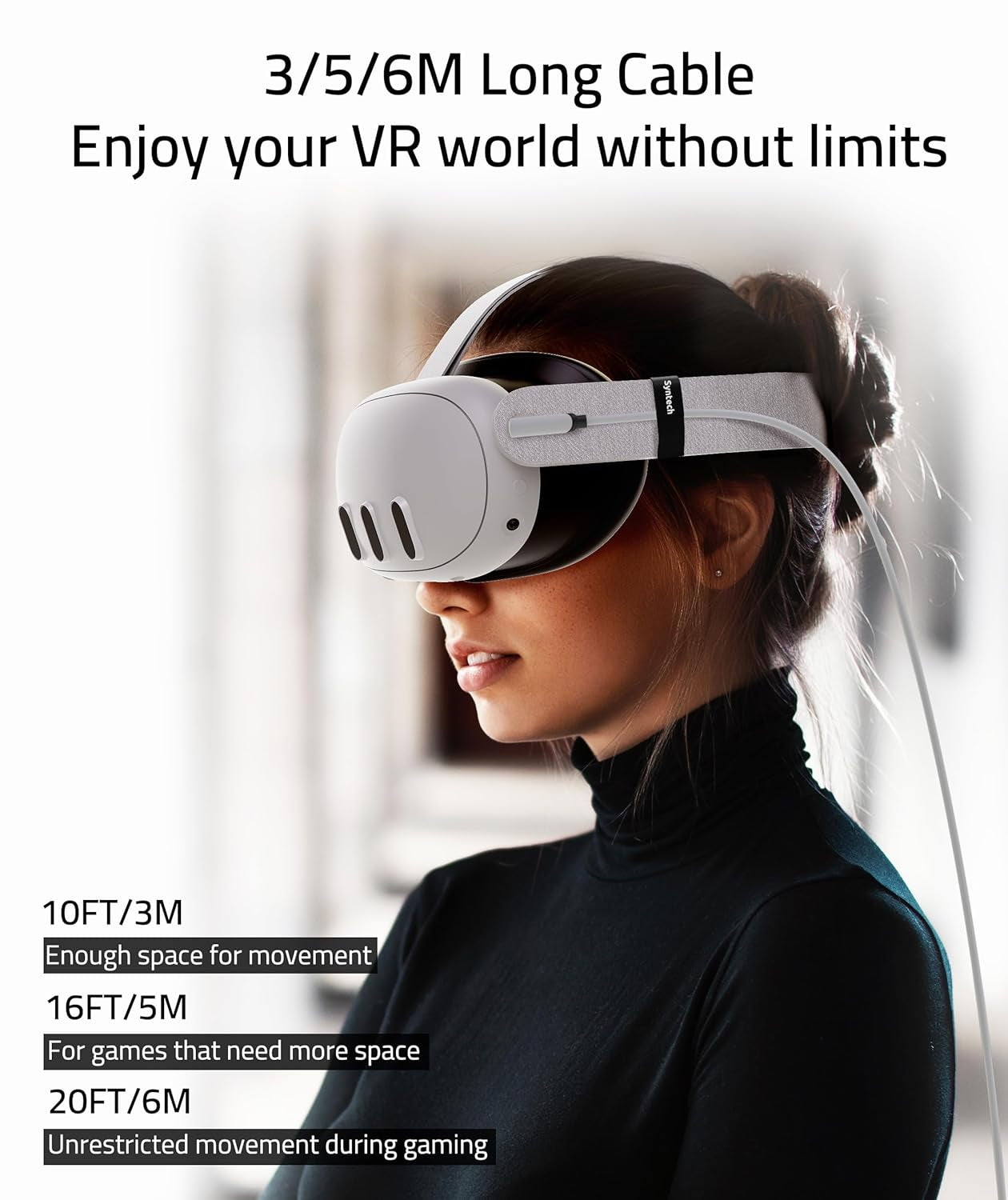 Link Cable 20 FT Compatible with Oculus/Meta Quest 3/Meta Quest2/Pro/Pico 4/Ultra Accessories and Pc/Steamvr, High Speed PC Data Transfer, USB 3.0 to USB C Cable for VR Headset