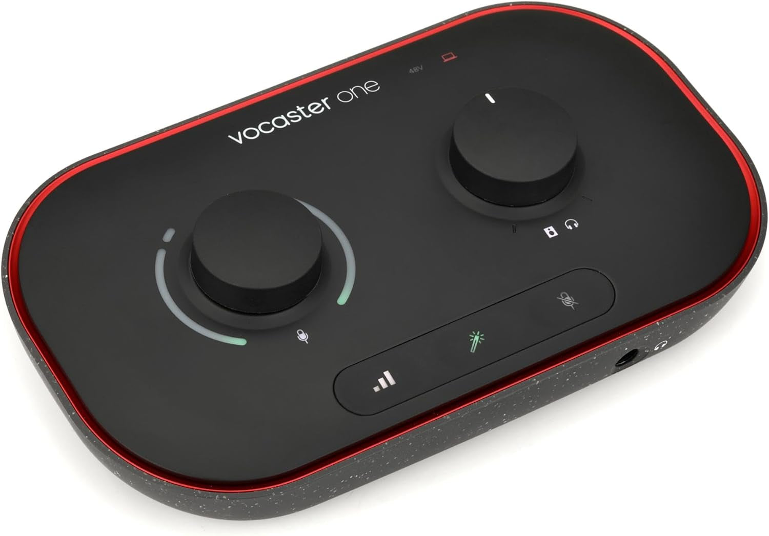 Vocaster One — Podcasting Interface for Recording as a Solo Creator. Use Auto Gain, Enhance, and Mute for Easy Podcasting. Small, Lightweight, and Powered by Computer