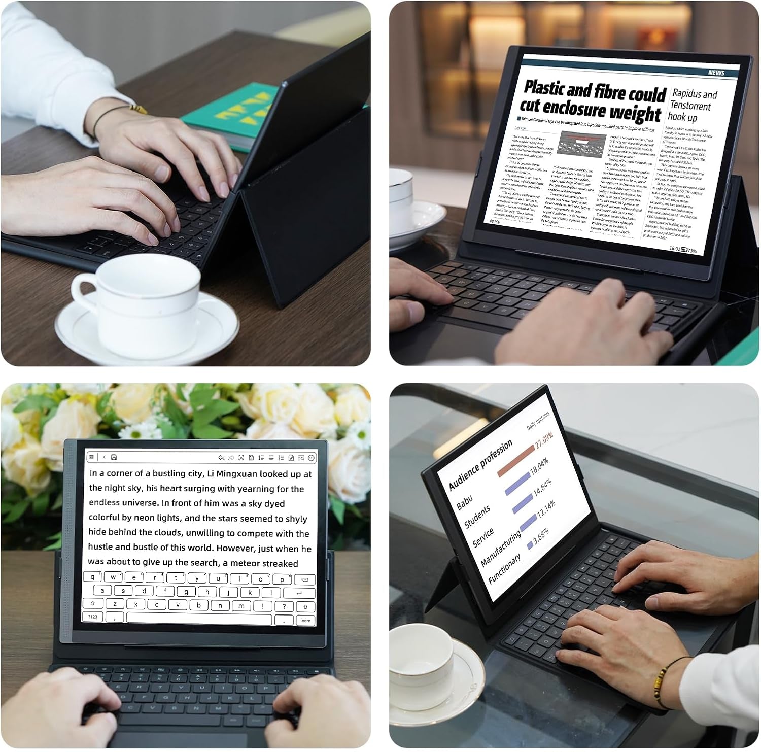 B1051C Eink Tablet with Keyboard and Stylus, Read and Write Notepad