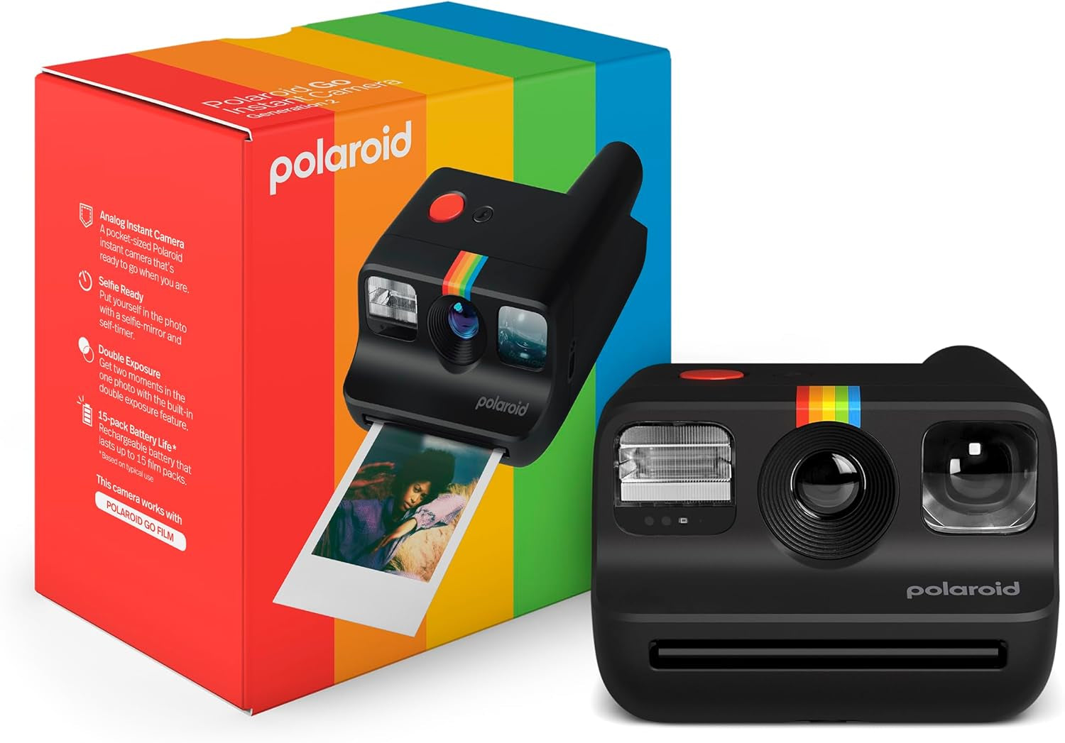 Go Generation 2 - Mini Instant Camera + Film Bundle (16 Photos Included) - White (6282)