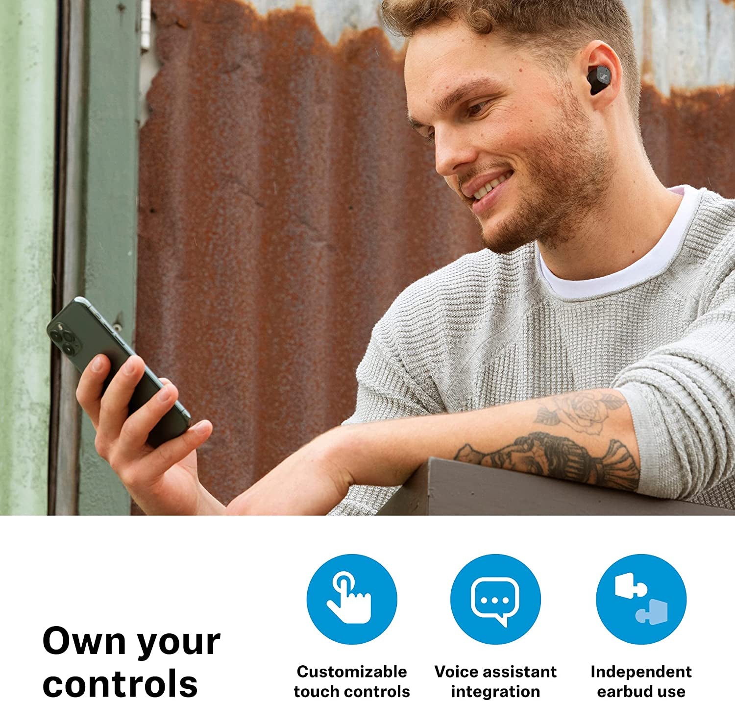 Sennheiser Auriculares CX plus True Wireless Intraaurales, Bluetooth Con Cancelación Activa De Ruido, Controles Táctiles Personalizables, IPX4 Y Batería De 24 Horas De Duración, Negro