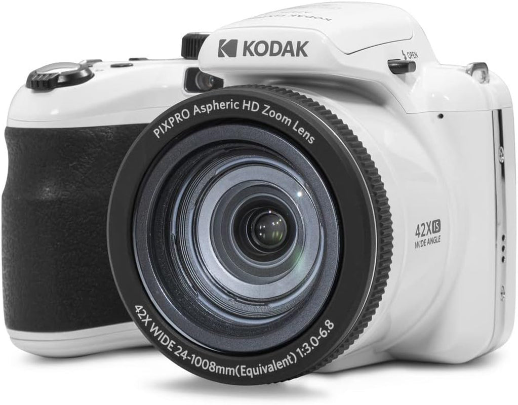 PIXPRO AZ425-WH 20MP Digital Camera 42X Optical Zoom 24Mm Wide Angle Lens 1080P Full HD Video Optical Image Stabilization Li-Ion Battery 3" LCD Vlogging Camera (White)
