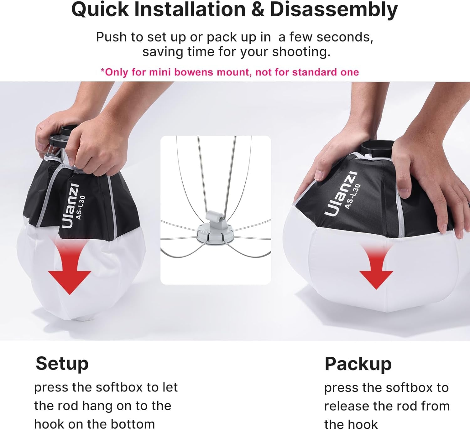 Mini Lantern Softbox Soft Light Modifier【Not Compatible W Standard Bowens Mount】 11.8 Inch, Quick-Setup, Quick-Folding W Storage Carrying Bag(Light Stand or Mount Not Included)