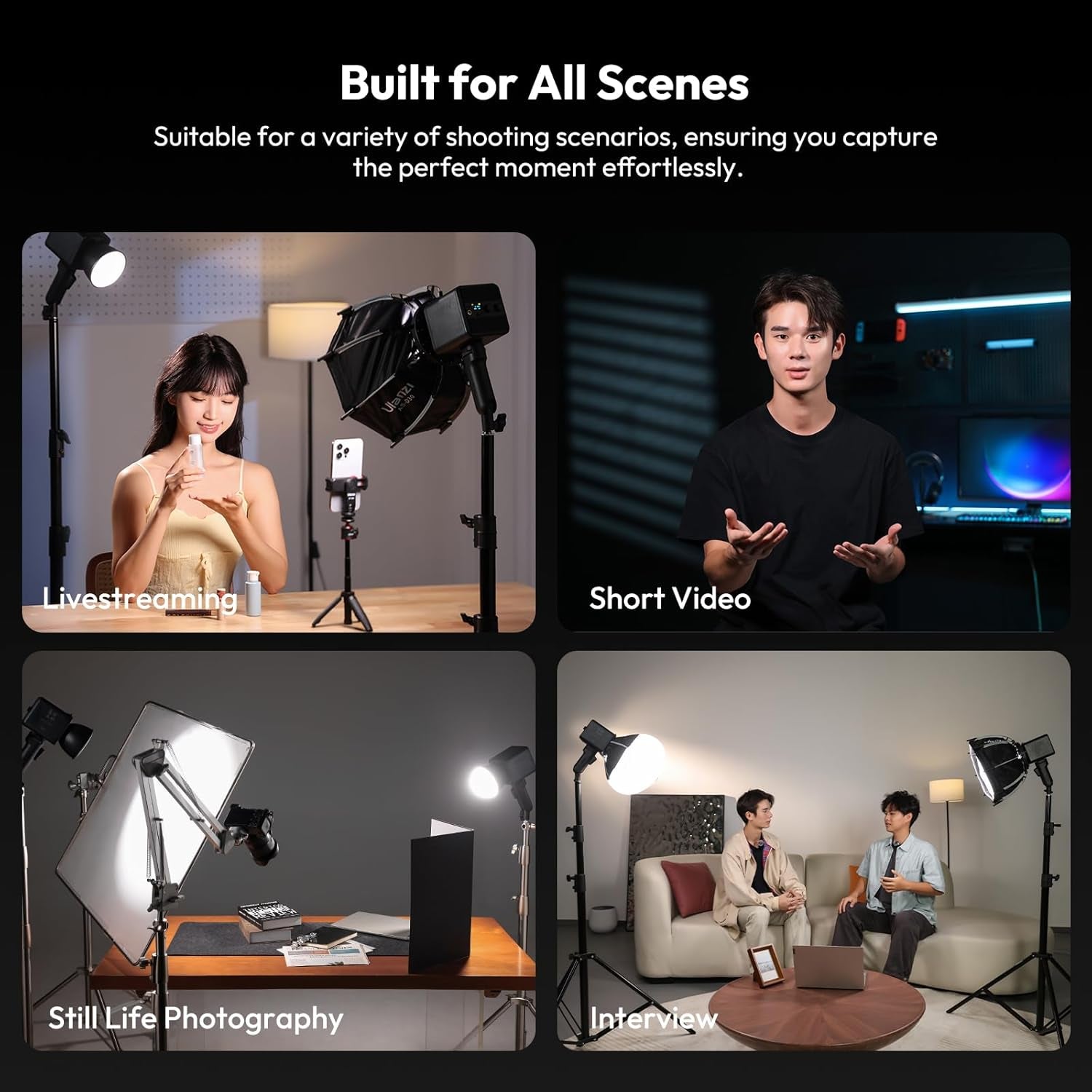 100W Bi-Color Portable LED Video Light W DC Power Adapter, 111Wh Build-In Battery Metal Mini Adjustable Color Temperature COB Continuous Output Lighting Handheld Spotlight 2700K-6500K for Video