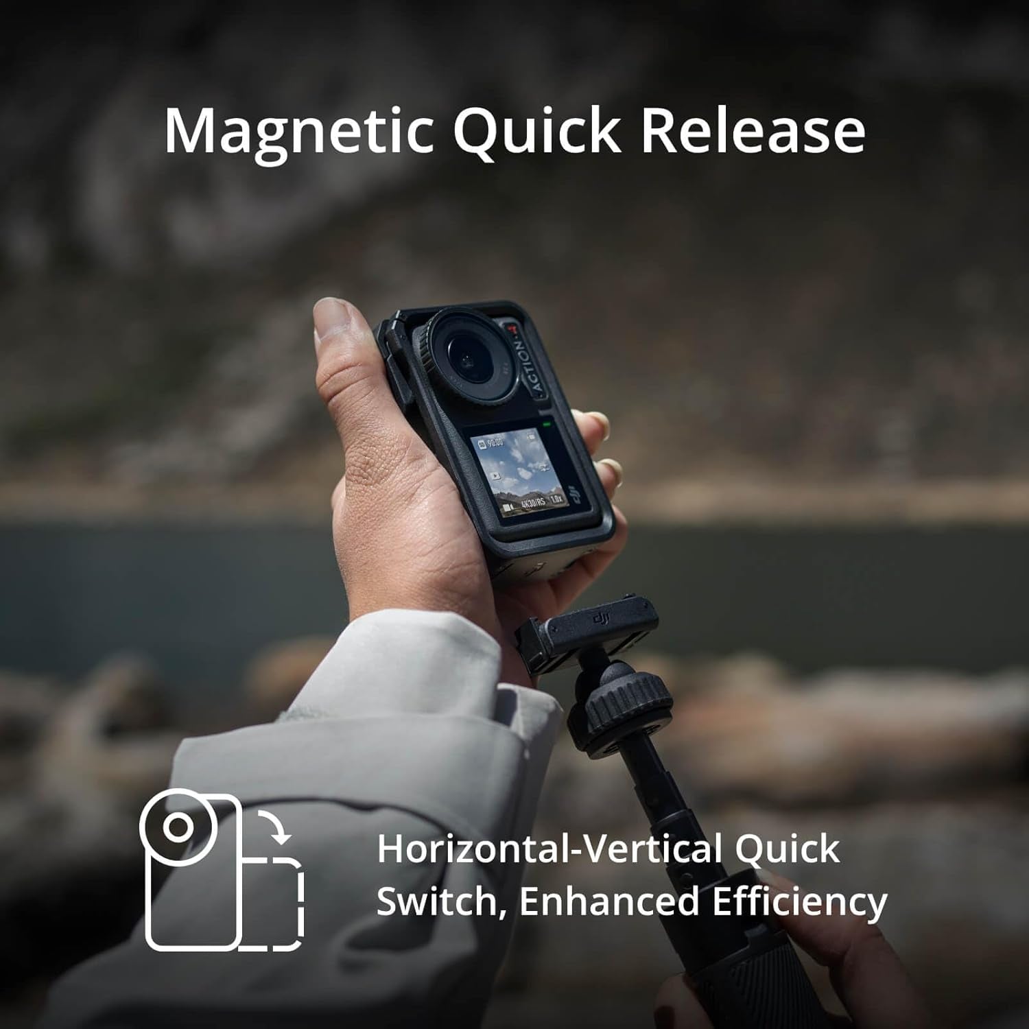 Osmo Action 4 Standard Combo, 4K/120Fps Waterproof Action Camera with a 1/1.3-Inch Sensor, Stunning Low-Light Imaging,10-Bit & D-Log M Color Performance, Long-Lasting 160 Mins, Outdoor Camera