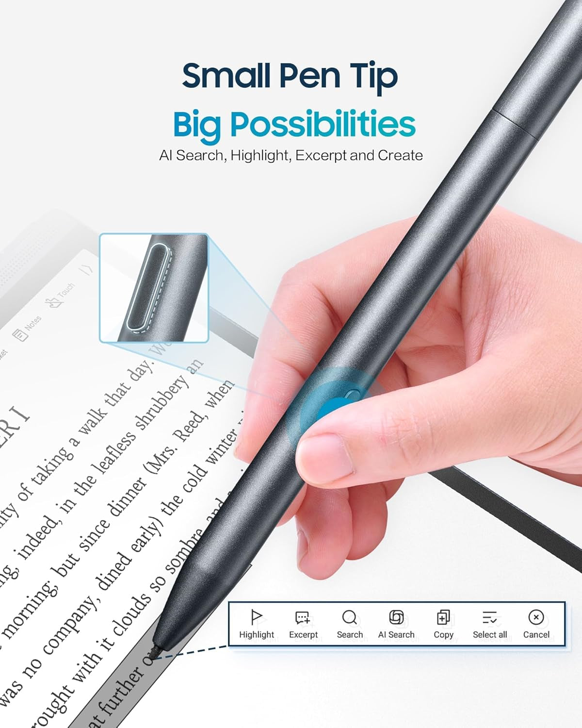 AINOTE Air 2 Bundle – 8.2" E Ink AI Note-Taking Tablet with Stylus, 4096 Pressure Levels, Digital Notebook with Voice-To-Text Transcription, Multi-Languages Support, Ideal for Meetings & Study