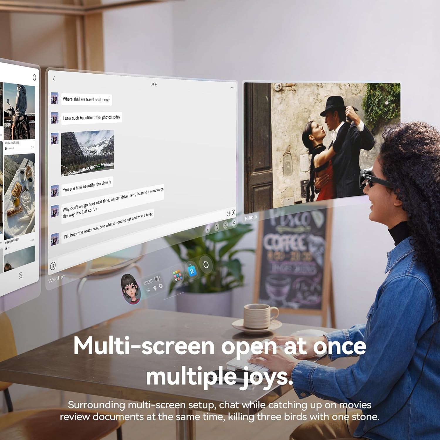 AR Spatial Video Glasses with 3-Screen Display, Max2 Black AR Glasses & Station2 Spatial Computer with 360" Micro-Oled, 120Hz OLED, 600 Nits, Multi-Tasking for Gaming