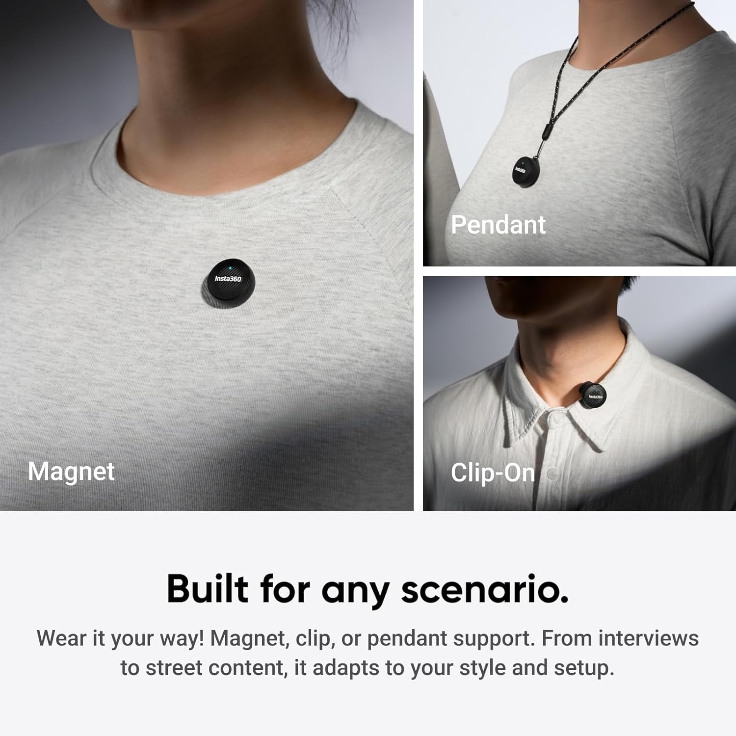 Mic Air Transmitter, 7.9G Ultralight, Wireless Microphone, Noise Cancelling, Vlog, Streaming, Compatible X5/X4/X4 Air/Ace Pro 2/GO Ultra