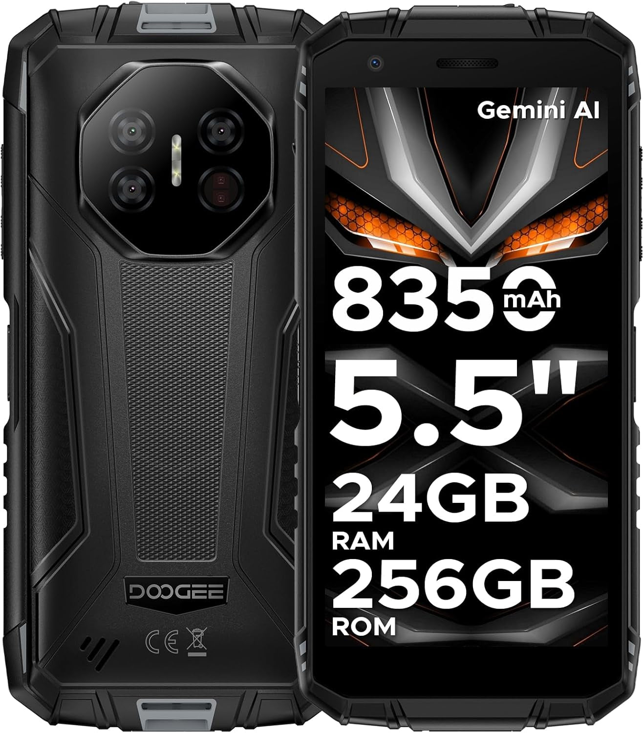 DOOGEE Fire 3 Ultra - Celular Indestructible Compacto (5.5) con Visión Nocturna | 24GB RAM