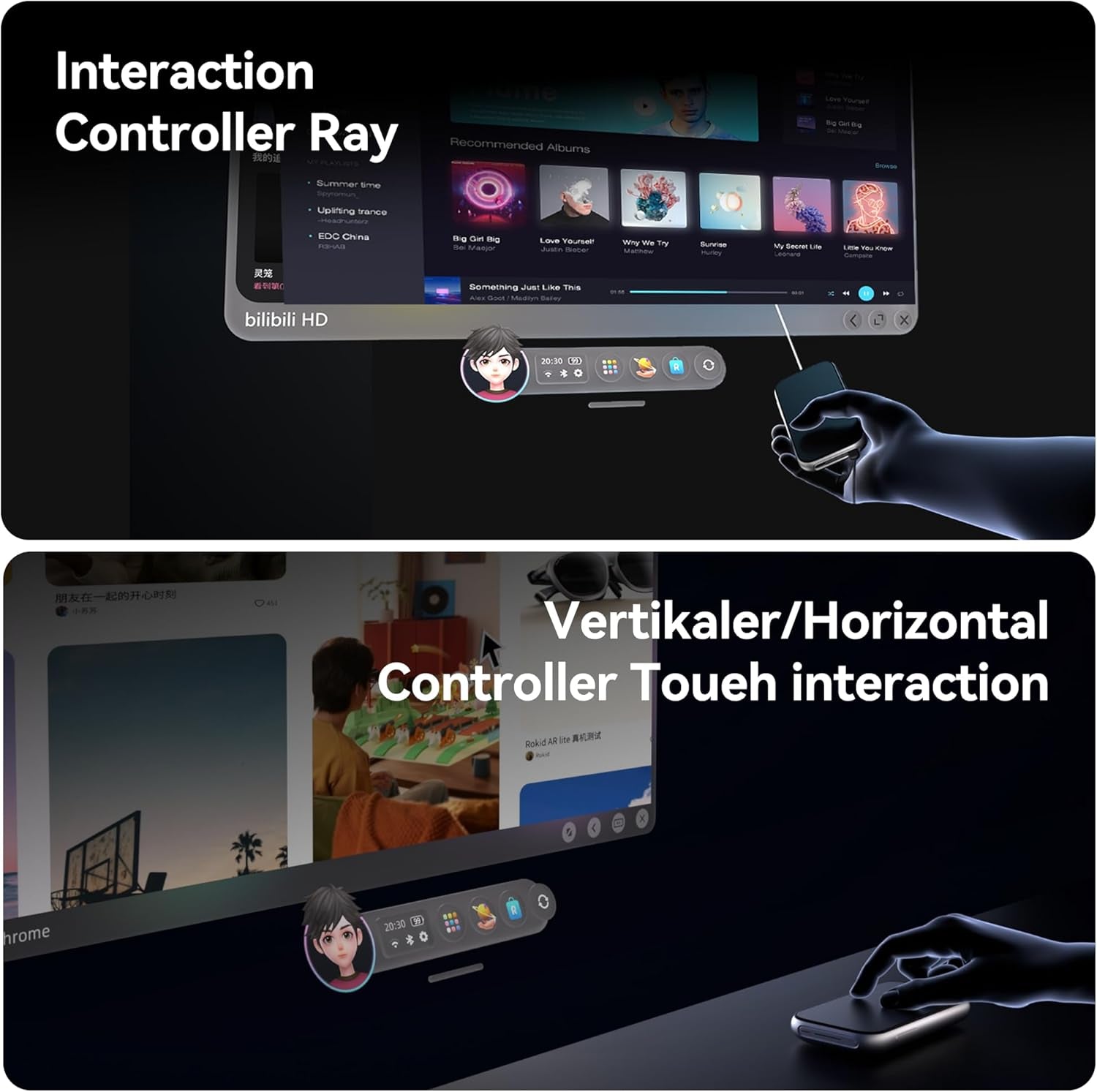 AR Spatial Video Glasses with 3-Screen Display, Max2 Black AR Glasses & Station2 Spatial Computer with 360" Micro-Oled, 120Hz OLED, 600 Nits, Multi-Tasking for Gaming