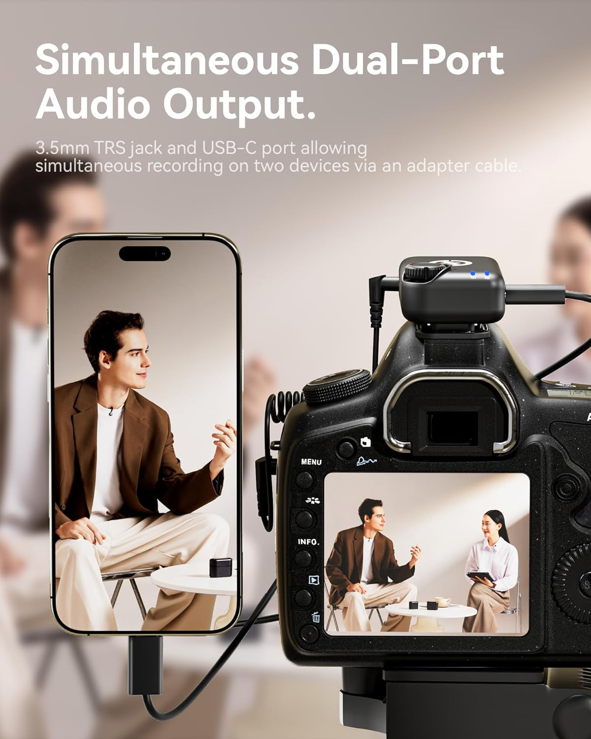Lark M2S Ultimate Combo (Camera RX+USB-C Rx+Lightning RX) Wireless Lavalier Microphone for Iphone/Camera/Android/Pc, Compact Mic, Titanium Clip, Noise Cancelling, Content Creation