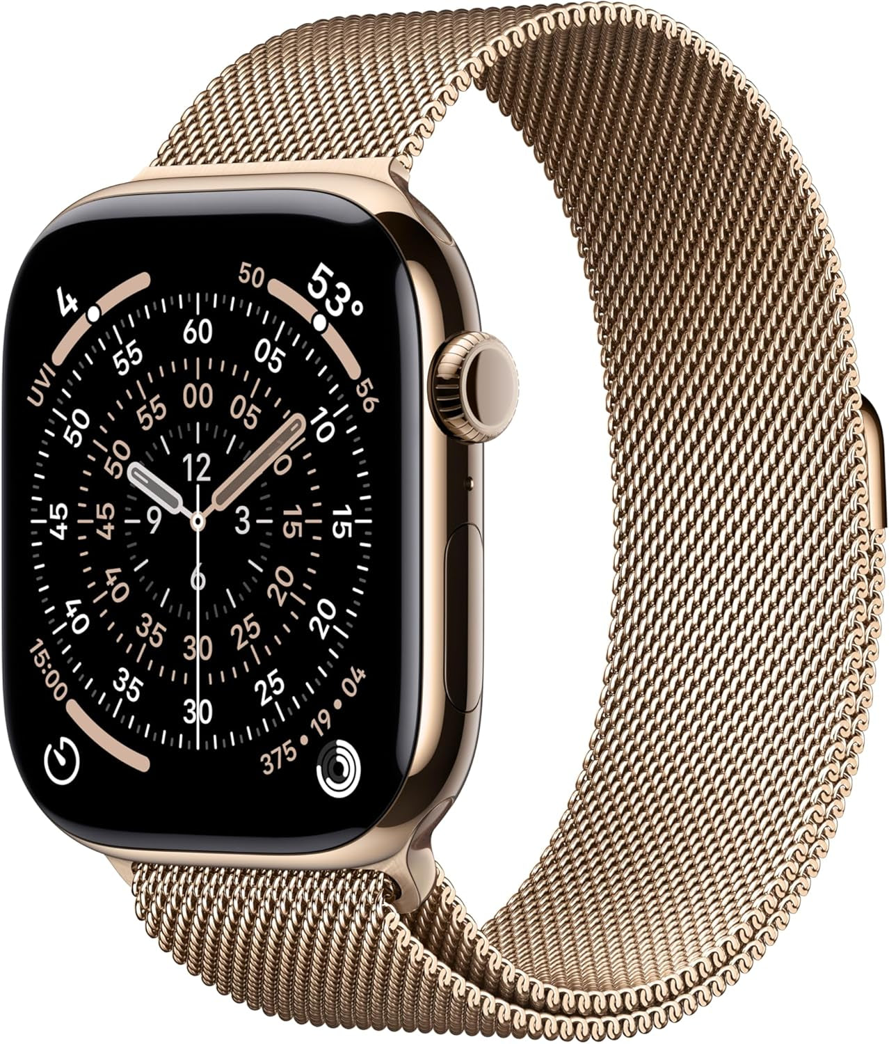 Watch Series 11 [GPS + Cellular 46Mm] Smartwatch with Gold Titanium Case with Gold Milanese Loop - S/M. Sleep Score, Fitness Tracker, Health Monitoring, Always-On Display, Water Resistant