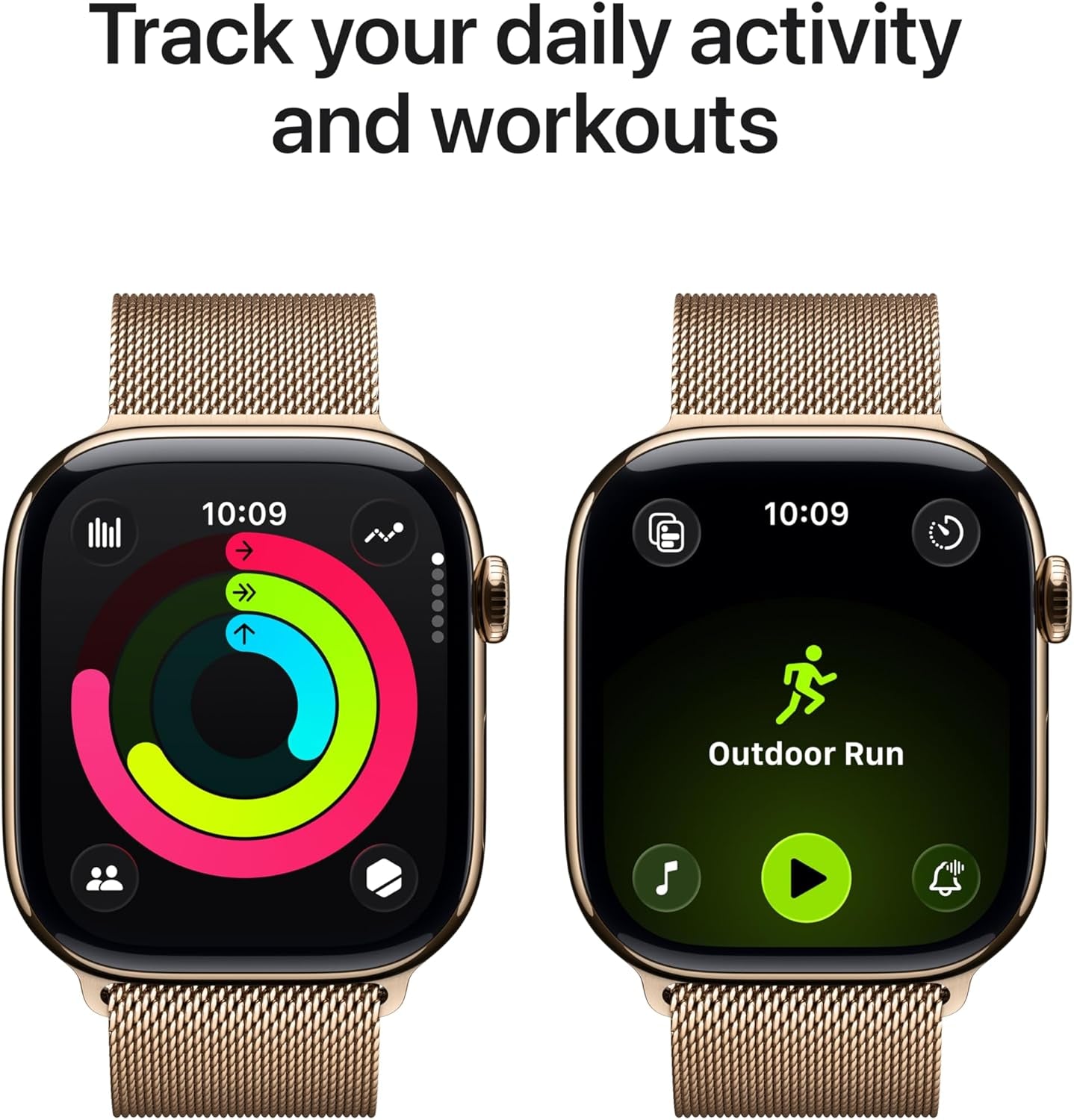 Watch Series 11 [GPS + Cellular 46Mm] Smartwatch with Gold Titanium Case with Gold Milanese Loop - S/M. Sleep Score, Fitness Tracker, Health Monitoring, Always-On Display, Water Resistant