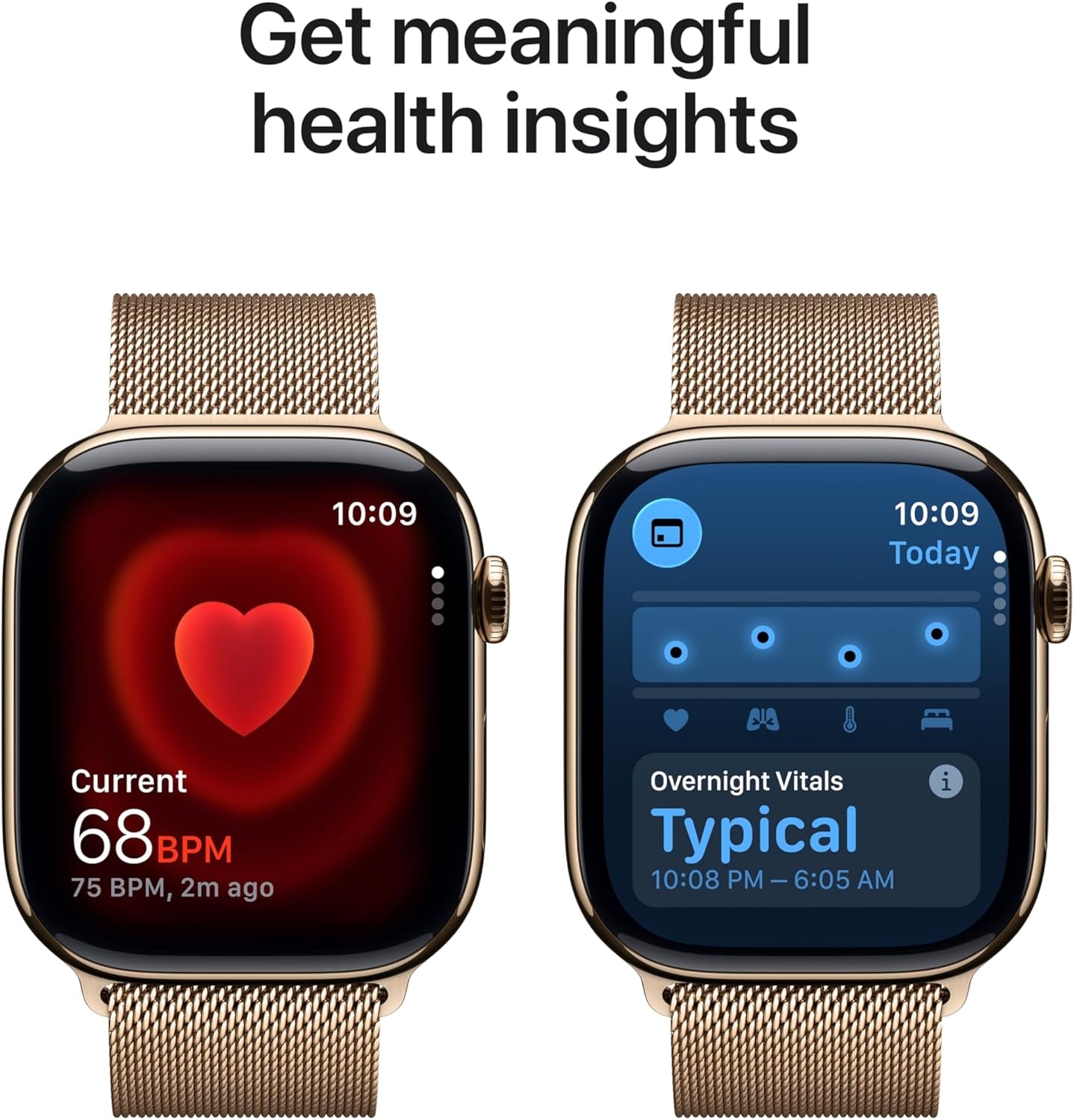 Watch Series 11 [GPS + Cellular 46Mm] Smartwatch with Gold Titanium Case with Gold Milanese Loop - S/M. Sleep Score, Fitness Tracker, Health Monitoring, Always-On Display, Water Resistant