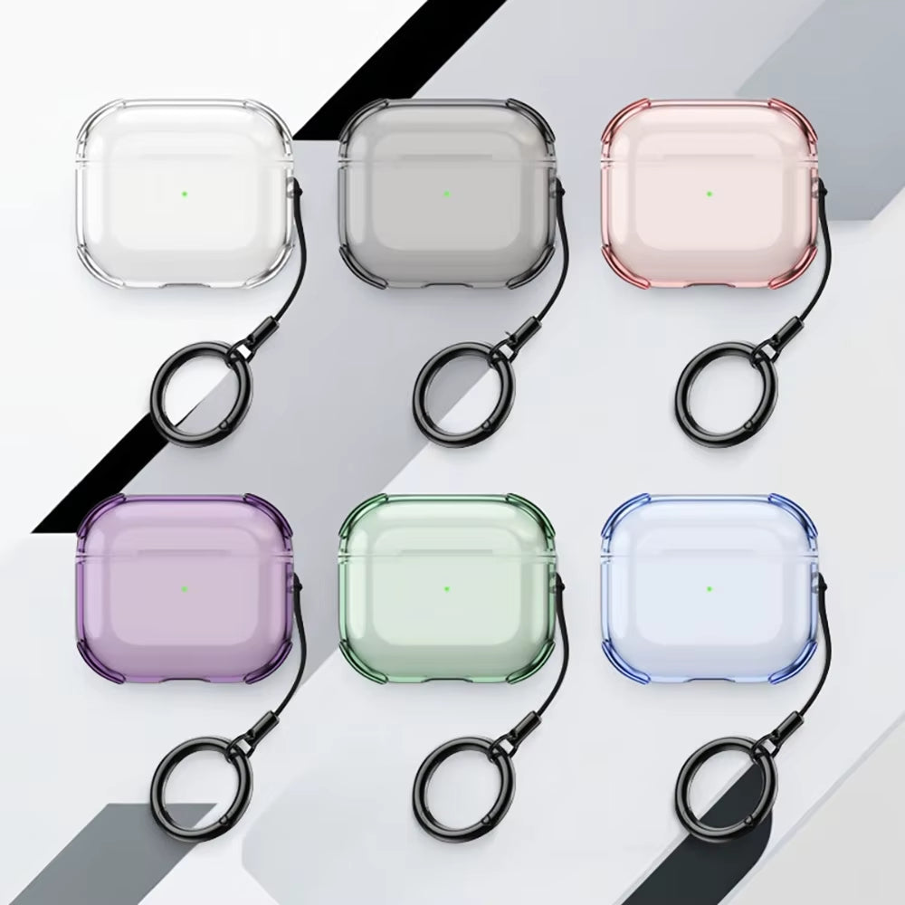 Carcasa Transparente Antigolpes para AirPods con Correa, Compatible con AirPods Pro 1, AirPods Pro 2, AirPods Pro 3 y AirPods 4 