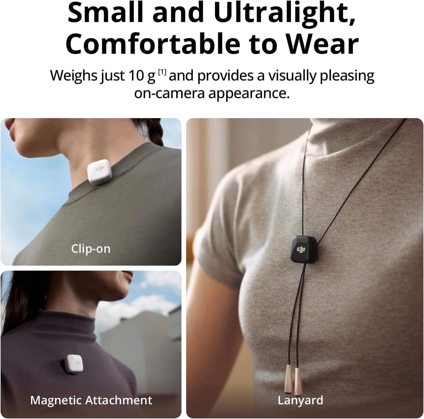 Mic Mini (2 TX + 1 RX + Charging Case), Ultralight, 48H Use, Noise Cancelling, Automatic Limiting, Wireless Microphone for Camera/Iphone/Android, Vlog, Streaming + 20W 2-Port Wall Charger