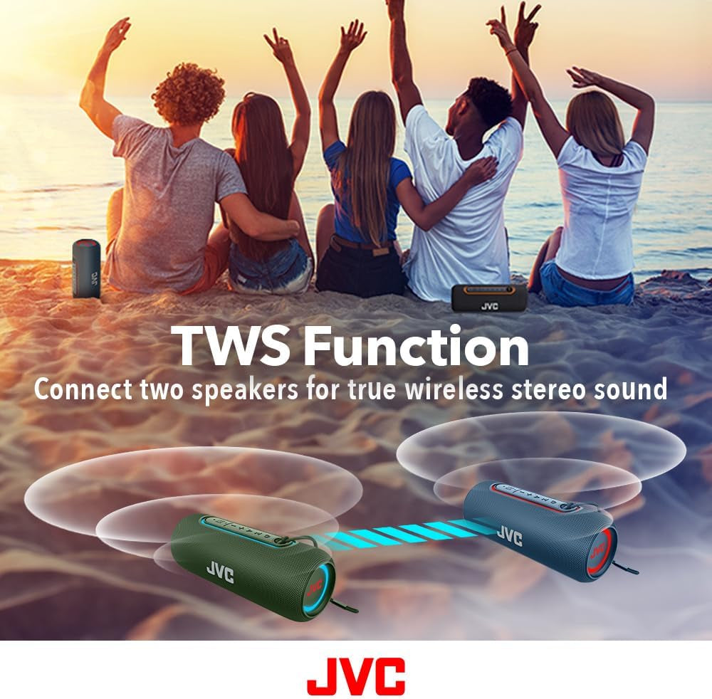 Illuminated Portable Wireless Speaker with 20W Max Outputs, Dynamic Sound, Bluetooth 5.0, TWS Capability, USB-C, IPX5, AUX In, up to 5-Hour Battery Life - SPPA5BTB (Black)