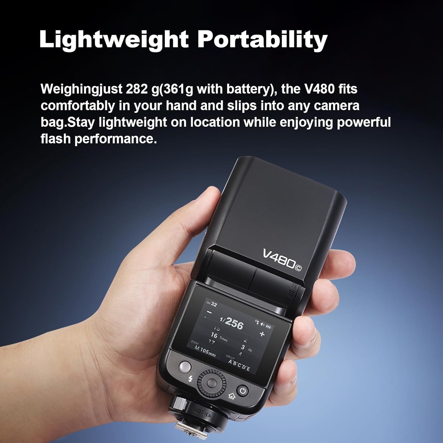 V480 for Sony  TTL Flash - GN50 HSS 1/8000S/650 Flashes/1.7S Recycle/Built-In Modeling Light/Li-Ion Battery/Touchscreen/2.4G Wireless Flash/Ttl Camera Speedlight for Sony