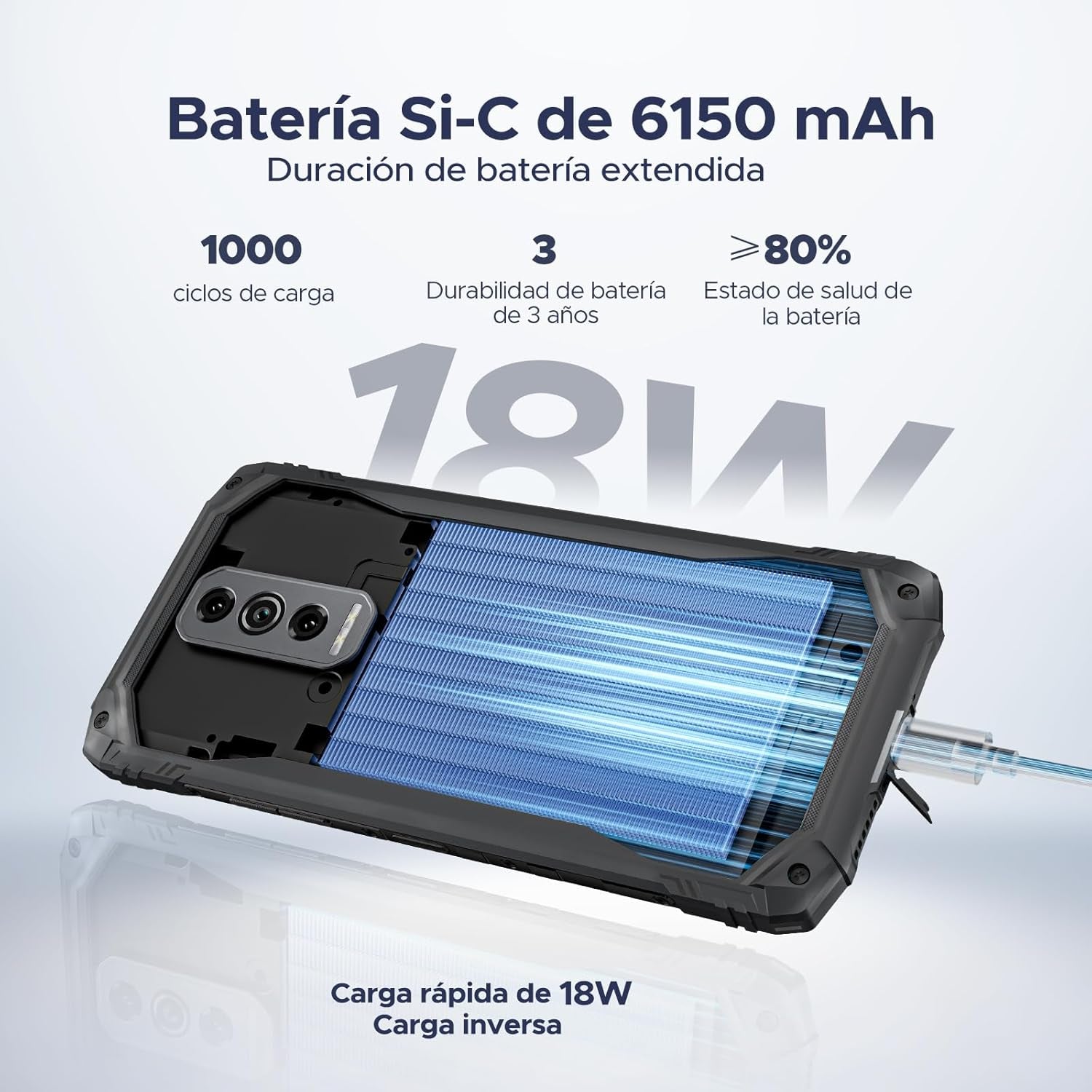 Blade 10 Ultra Energy Android 15 Rugged Phone 4.5G, 10.7Mm Ultra-Thin,Octa Core Rugged Smartphone, 6.56" Hd+90Hz, 64MP Camera, 6150Mah Battery, IP68/IP69K Waterproof Phone, Nfc/Face Unlock