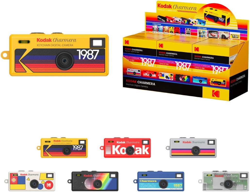 KODAK CHARMERA - Cámara digital, caja individual (1 unidad), mini cámara, Digicam, grabación de video, dije de bolsa, preajustes de simulación de película, 1.6 megapíxeles, ranura para tarjeta de memoria minisd