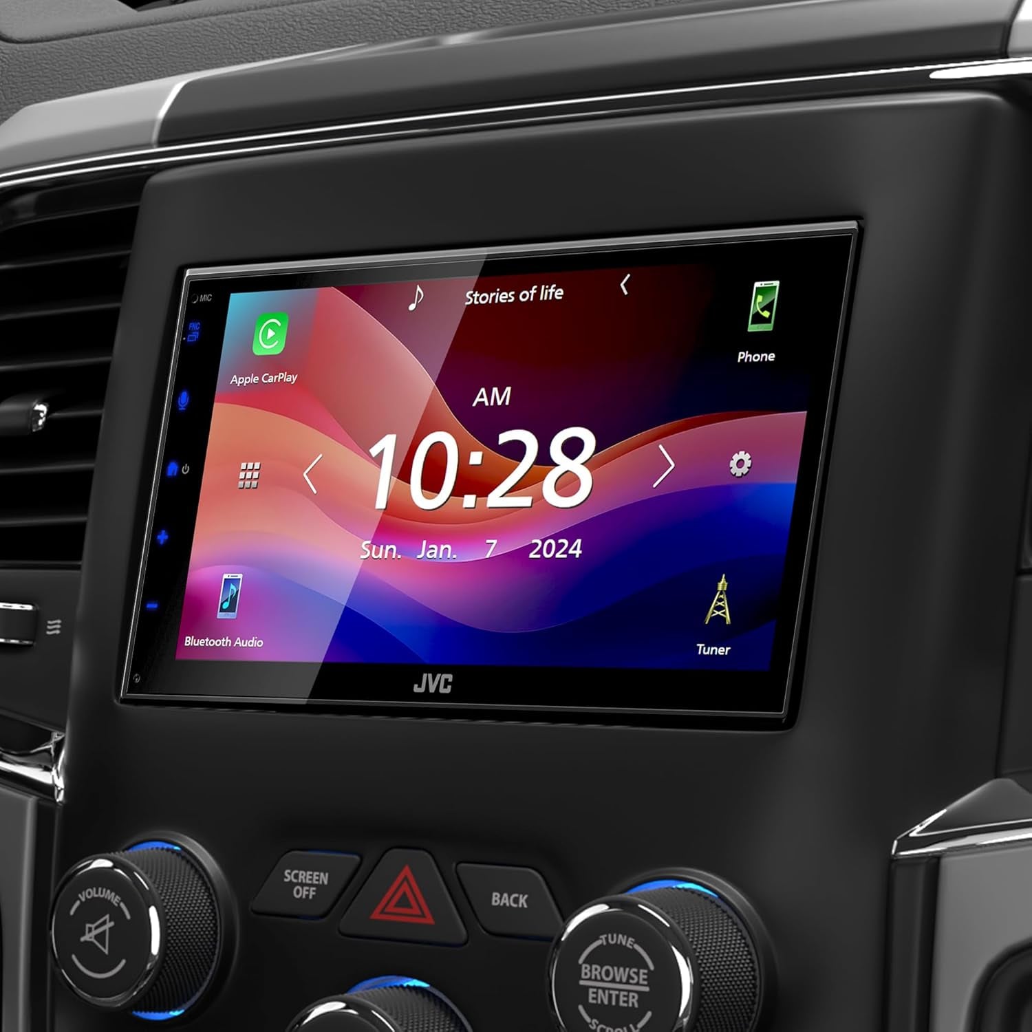 KW-M690BW 6.8" Capacitive Touchscreen Car Stereo – Wireless Apple Carplay & Android Auto, Bluetooth, USB Mirroring, 13-Band EQ