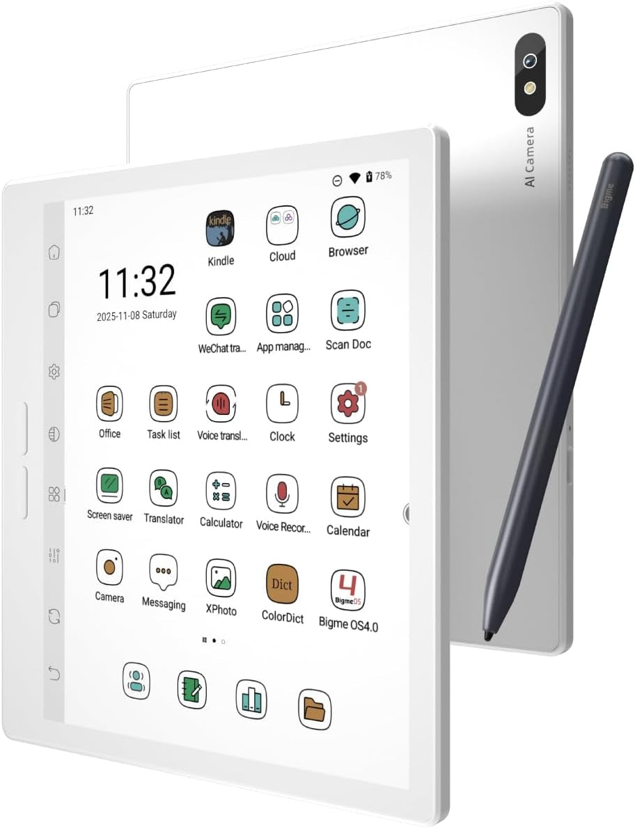 B7 Pro Android 14 Tablet with 8GB RAM, 256GB Storage, Dimensity 1080 Octa-Core 2.6Ghz Processor, Color E-Paper Display 7 Inch Ebook Reader with 4G Connectivity