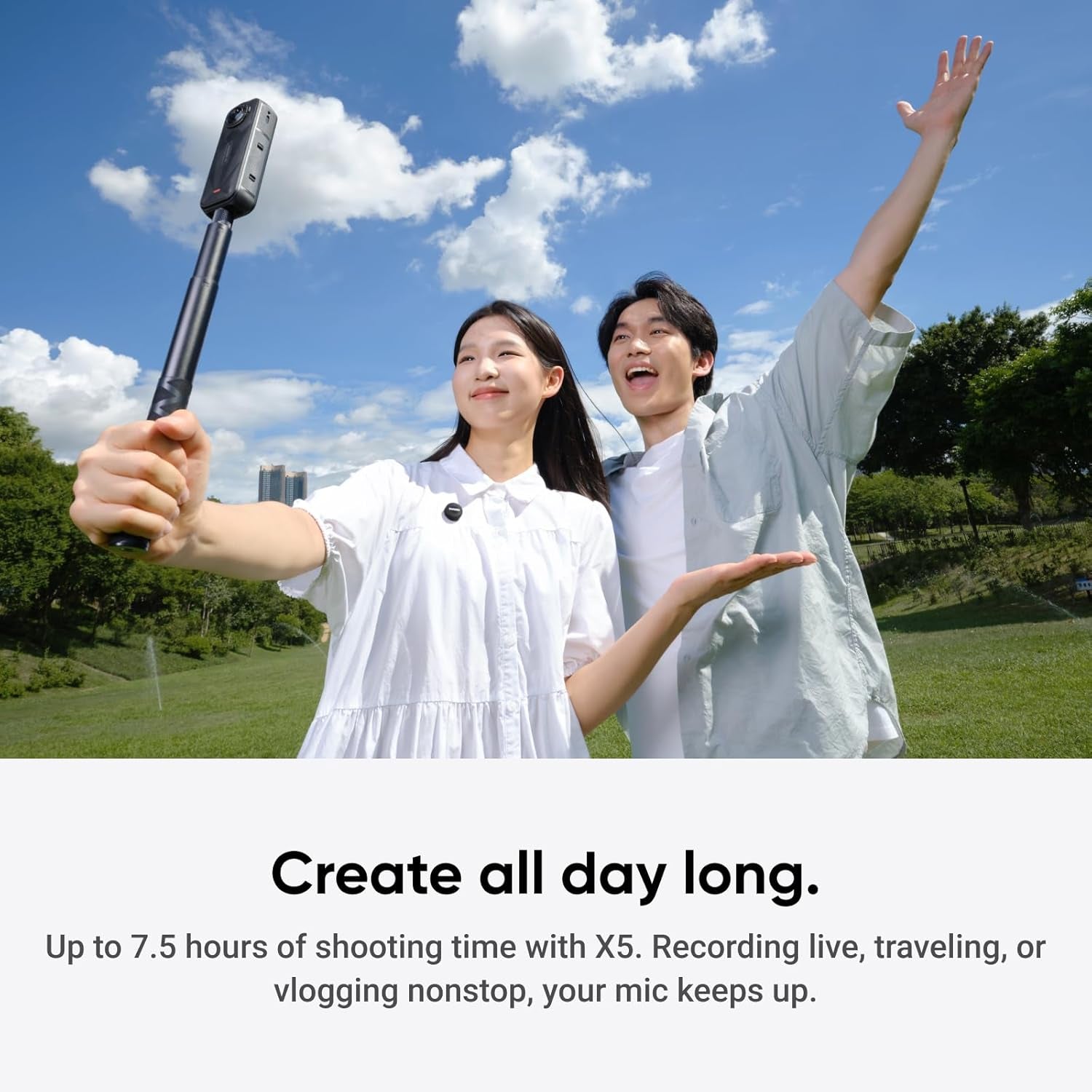 Mic Air Transmitter, 7.9G Ultralight, Wireless Microphone, Noise Cancelling, Vlog, Streaming, Compatible X5/X4/X4 Air/Ace Pro 2/GO Ultra