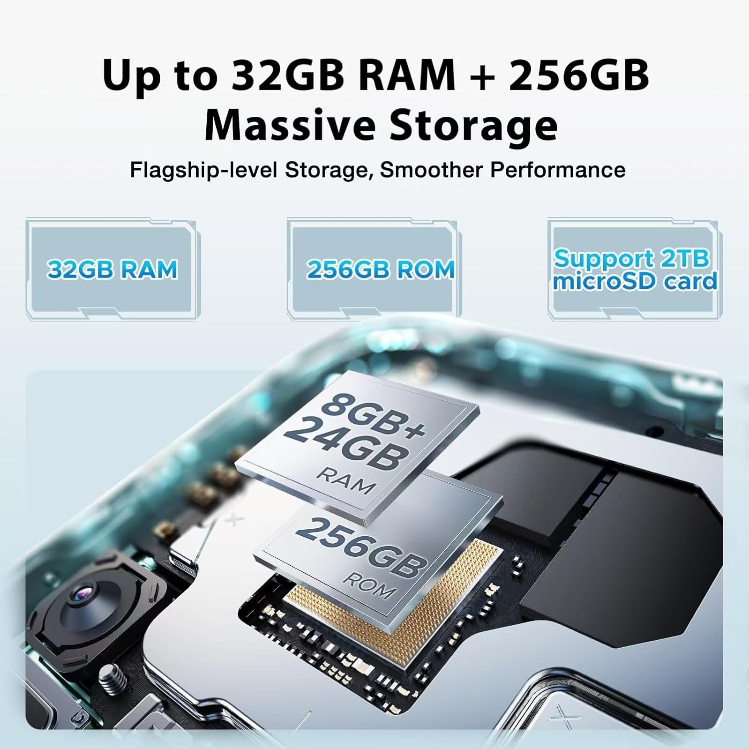 Blade 10 Ultra (2025) Android 15 Rugged Smartphone, 32GB RAM+256GB ROM Rugged Phone Unlocked, 6.56''90Hz Display,50Mp Camera, IP68/IP69K Waterproof Phones, Face ID/NFC/GPS/OTG