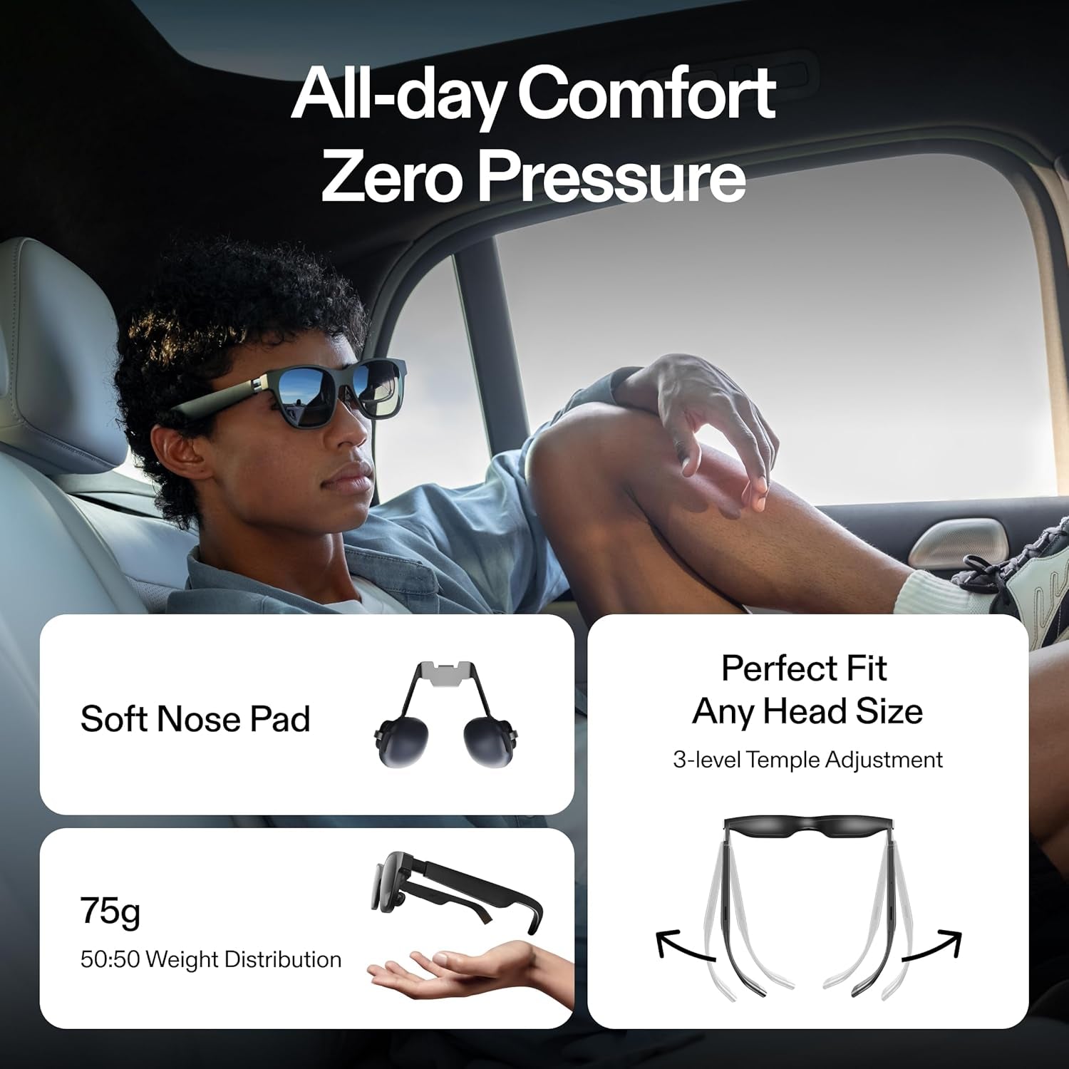 Air 2 Pro AR Glasses|46° FOV, 130" 120Hz HD Display, True Colors, Cinematic Sound, All-Day Comfort. Compatible with Iphone 16/15, Steam Deck, ROG, Mac, PC, Android & Ios