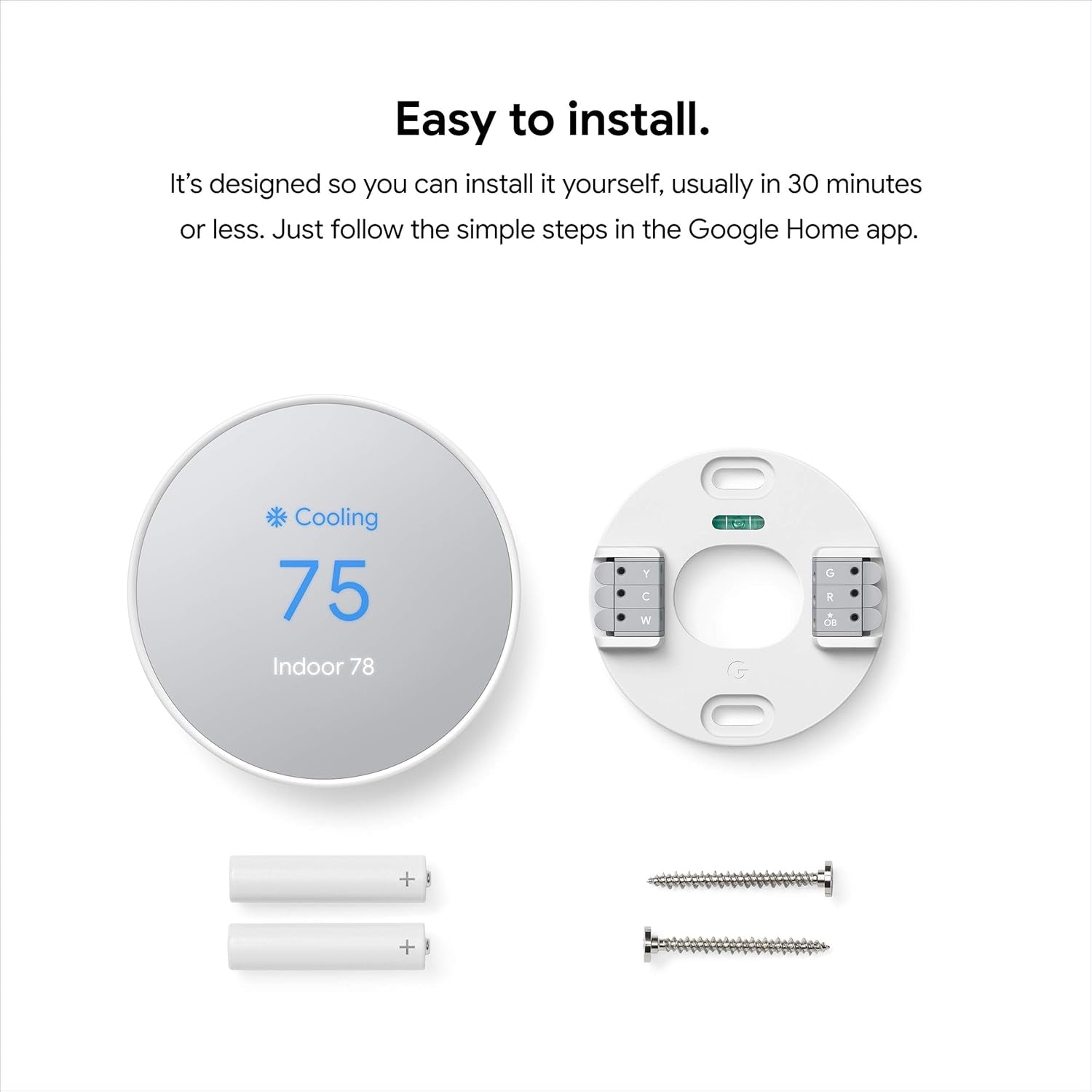 Nest Thermostat - Smart Thermostat for Home - Programmable Wifi Thermostat - Fog
