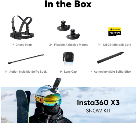 Insta360 Kit de nieve X3 (nueva versión) - Cámara de acción 360