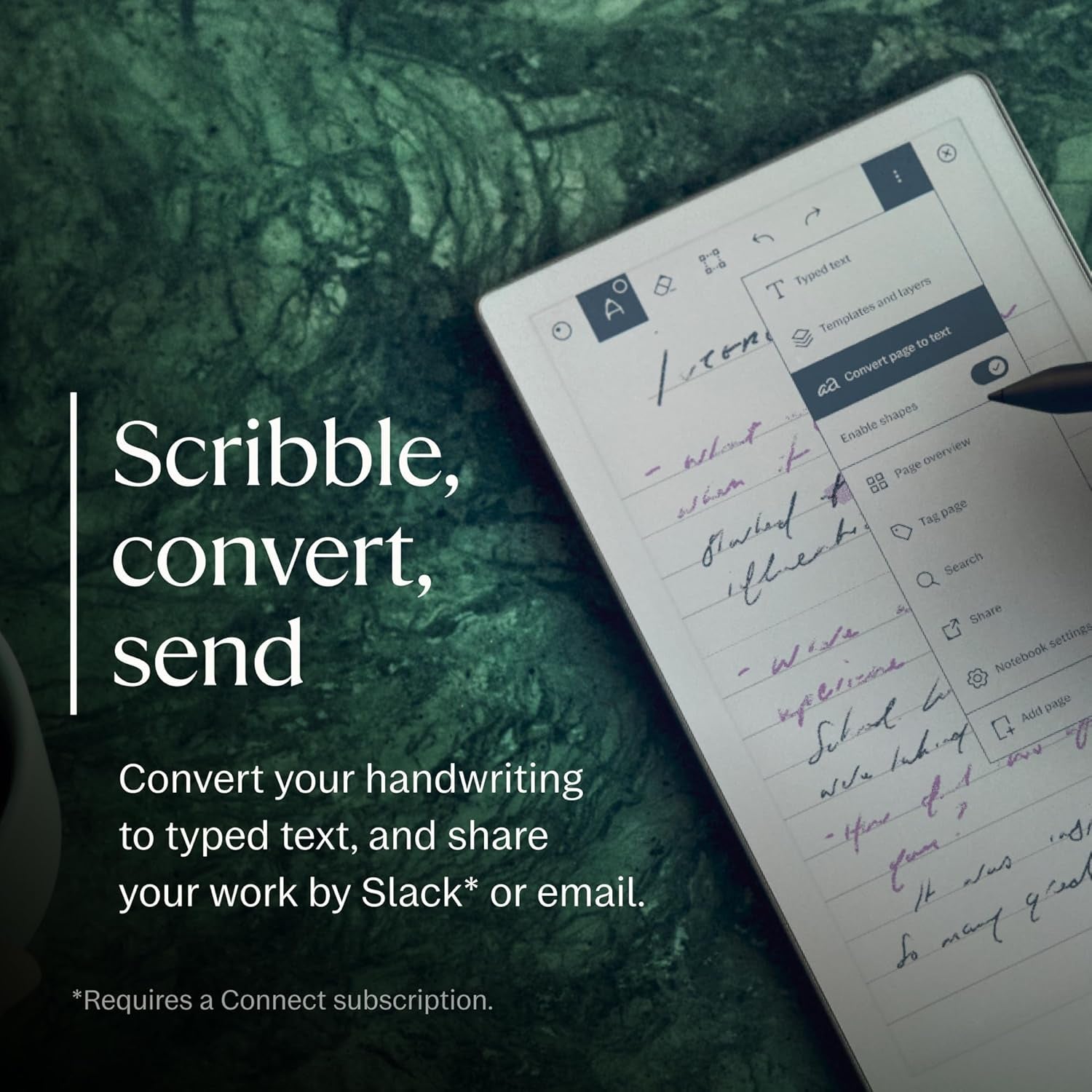 Paper Pro Move - Weave Folio Bundle | Ultraportable Color 7.3" Paper Tablet with Marker plus Pen with Eraser, and a Book Folio Cover in Mosaic Weave – Basalt